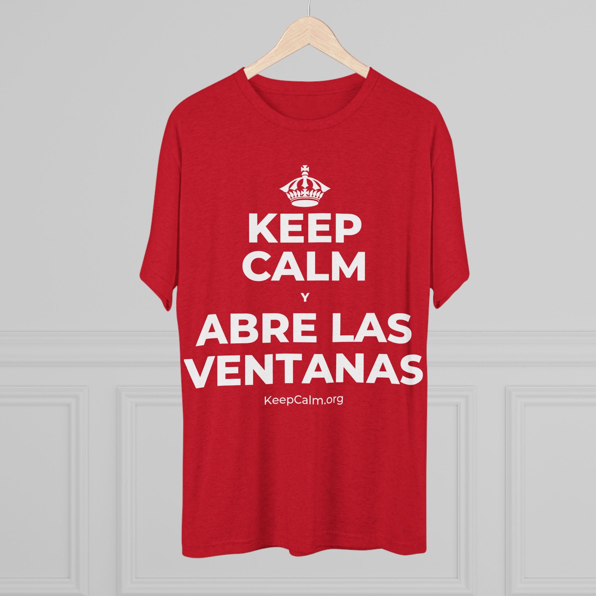 KEEP CALM Y ABRE LAS VENTANAS Tri-Blend Tee