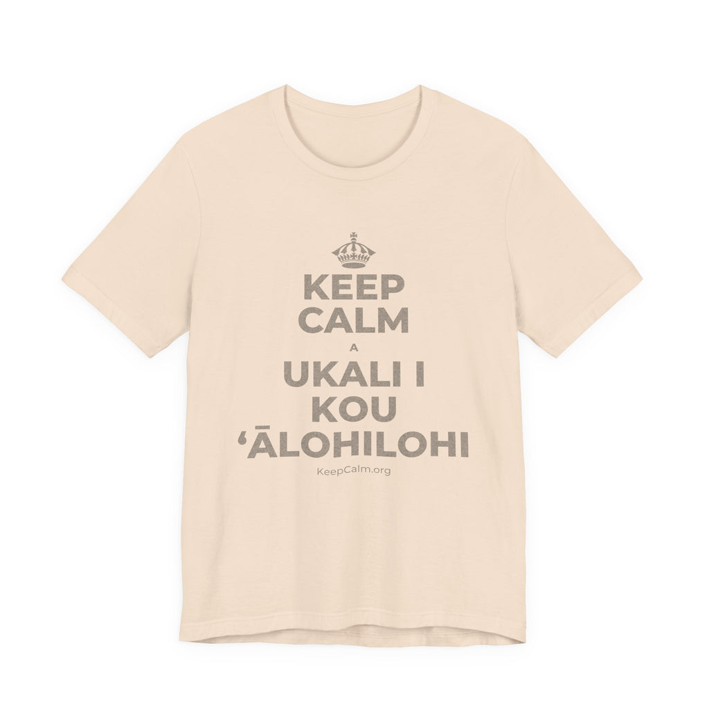 KEEP CALM A UKALI I KOU ʻĀLOHILOHI T-Shirt (Soft Cream–Heather Mauve)