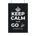 KEEP CALM AND GO 🏄 Satin Poster (Dark)