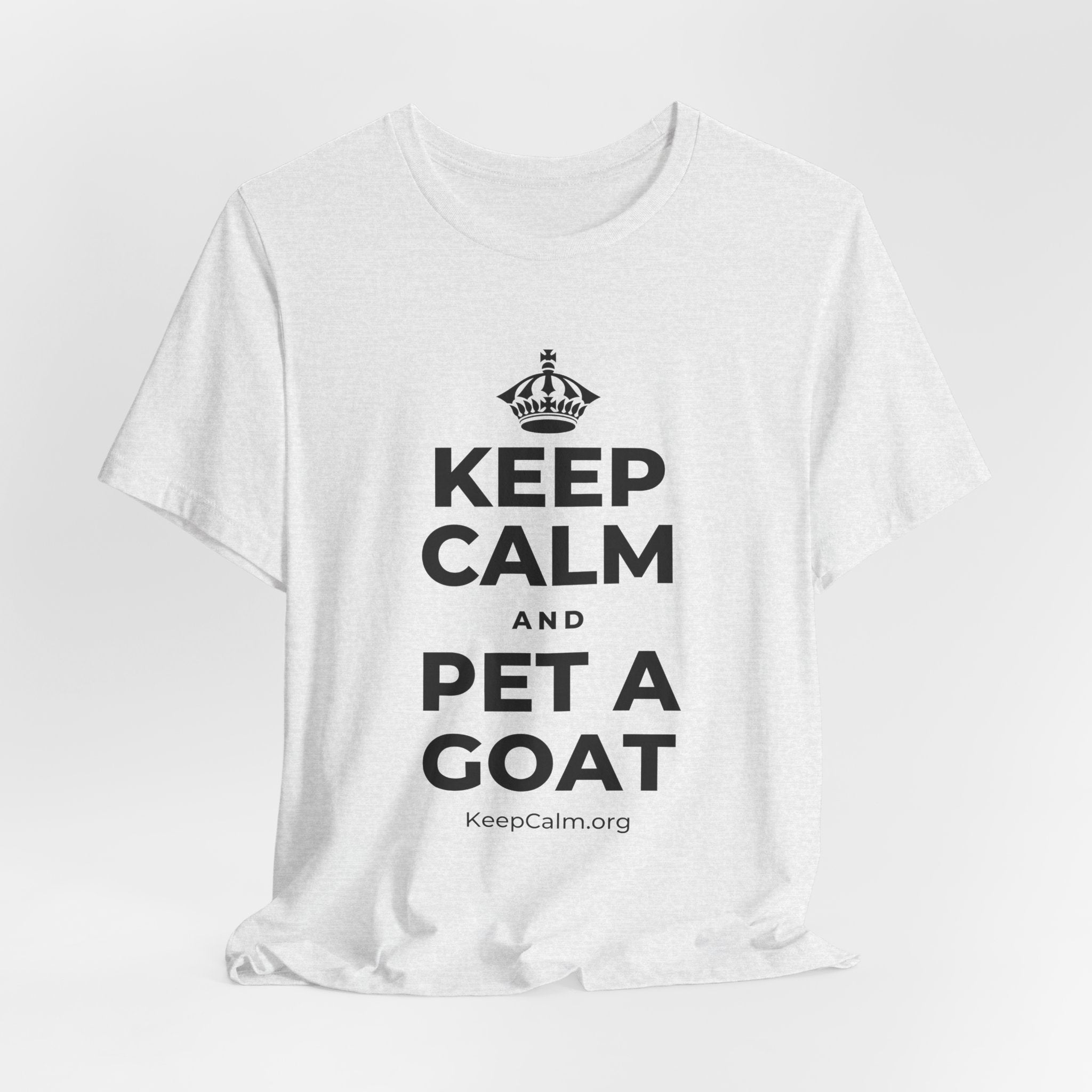 KEEP CALM AND PET A GOAT T-Shirt (Soft Cream–Heather Mauve)