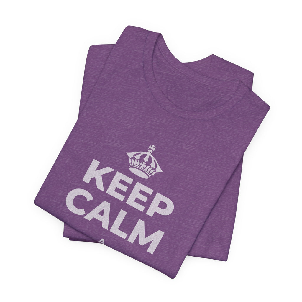 KEEP CALM A HOLOI I NĀ PĀ T-Shirt (Baby Blue–Silver)