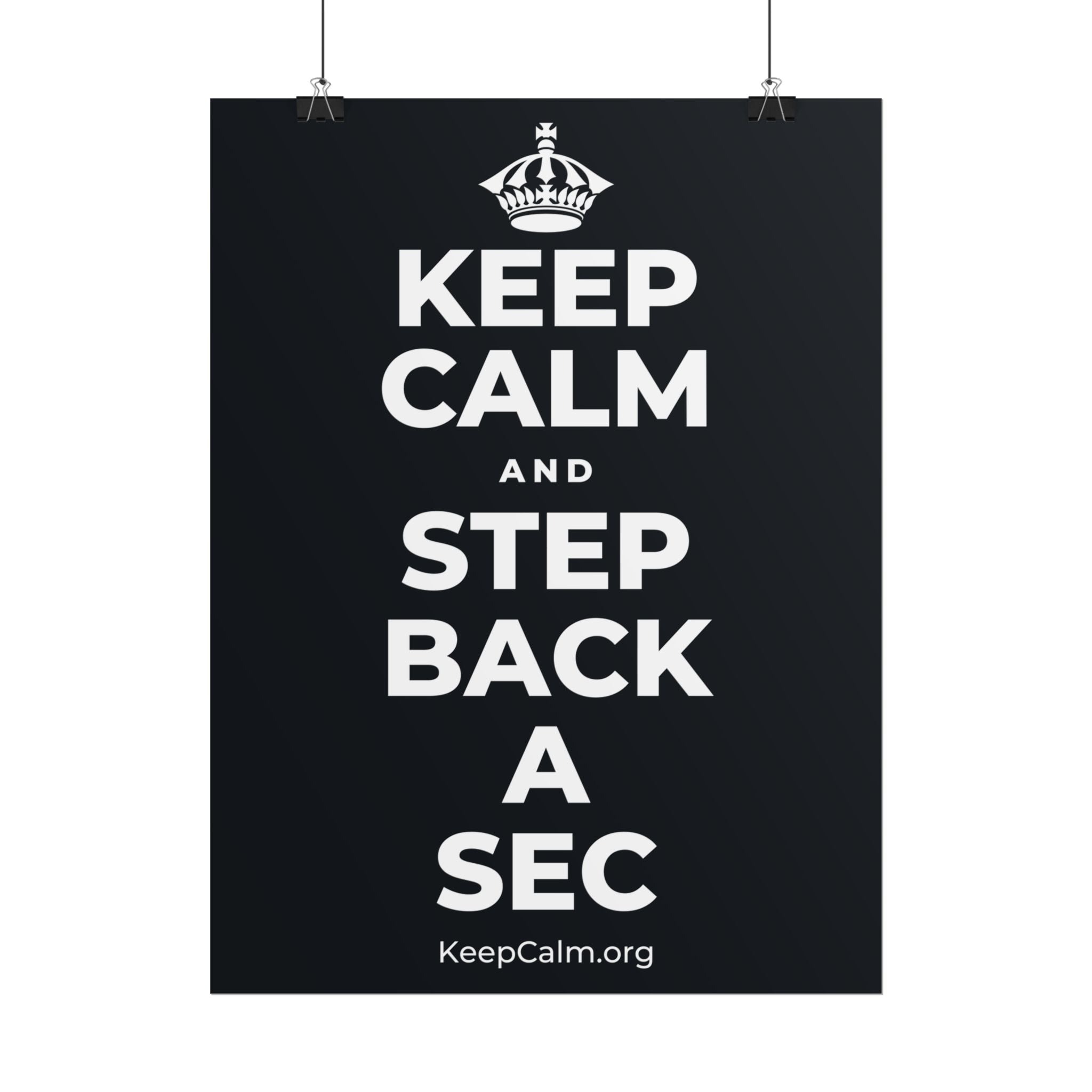 KEEP CALM AND STEP BACK A SEC Poster (Dark)
