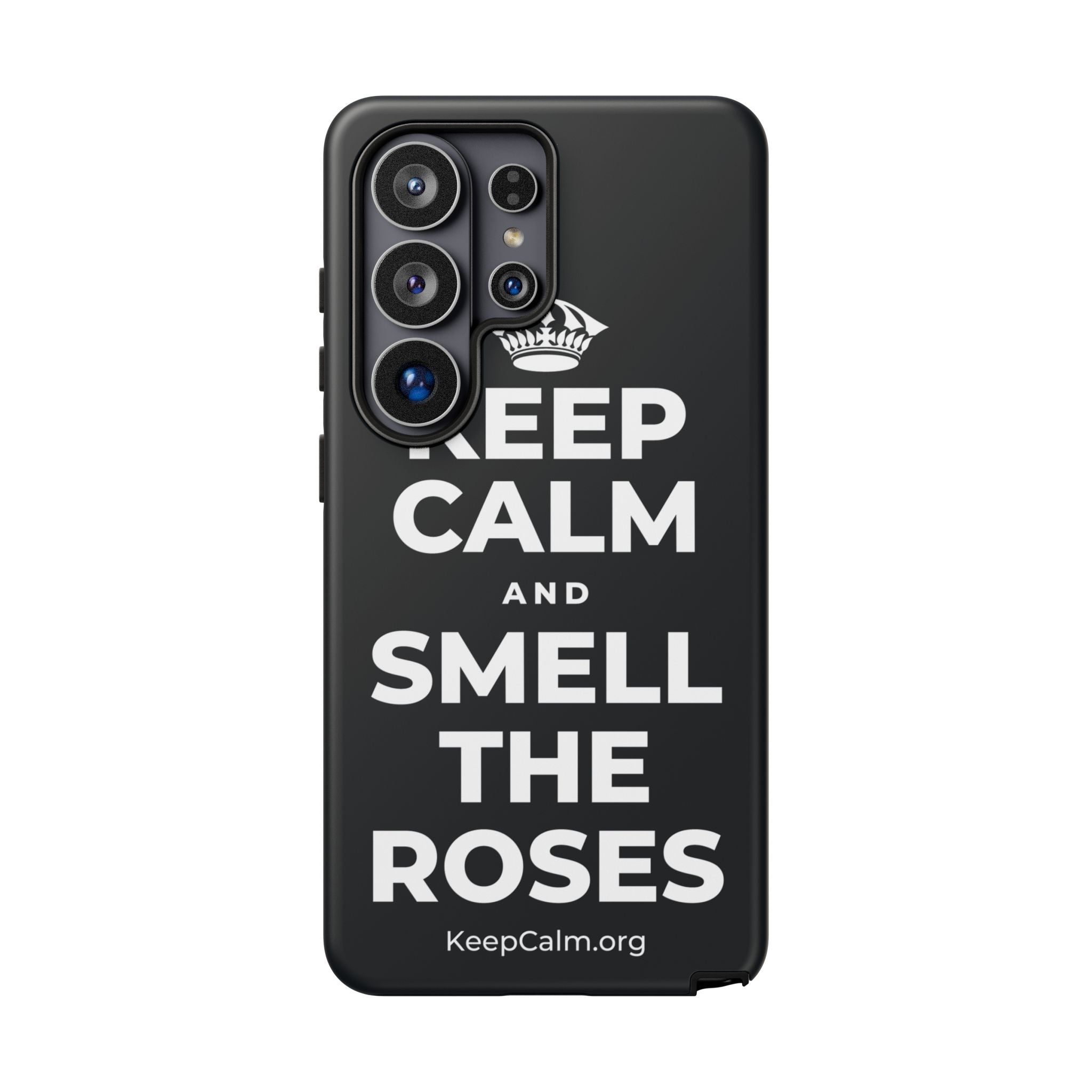 KEEP CALM AND SMELL THE ROSES Phone Case (Dark)