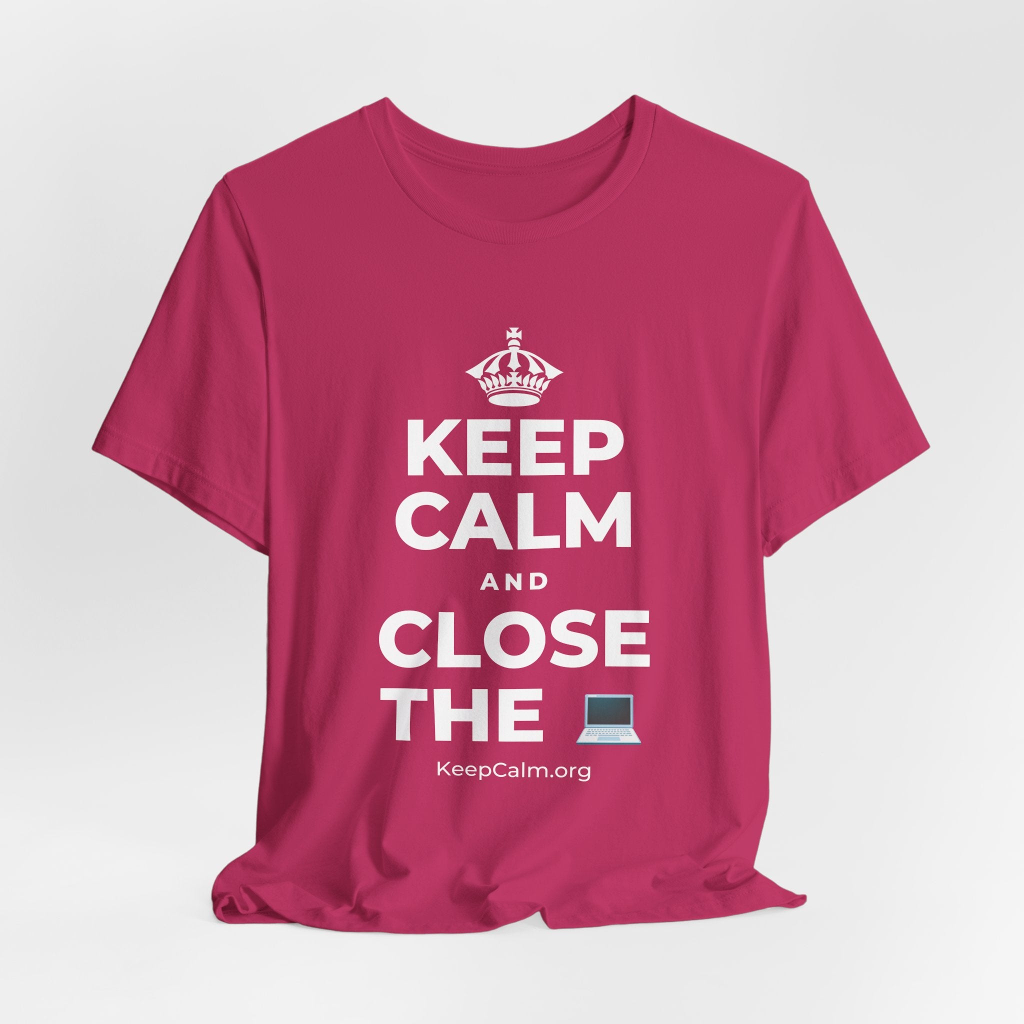 KEEP CALM AND CLOSE THE 💻 T-Shirt (Baby Blue–Silver)