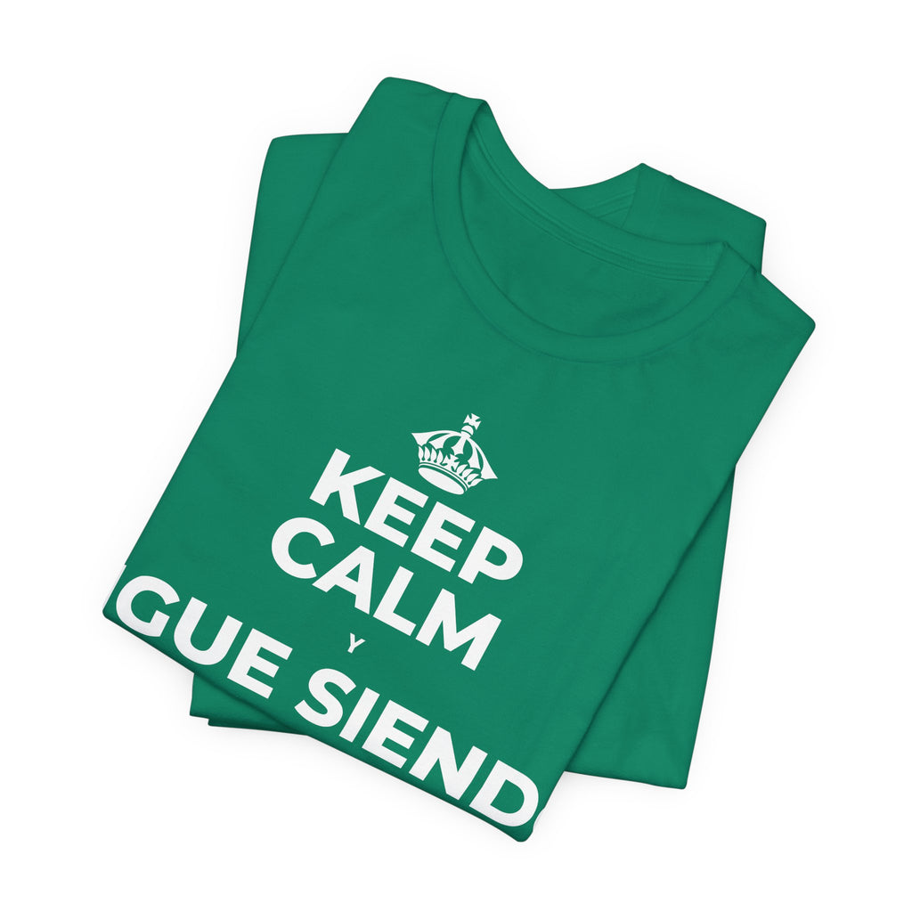 KEEP CALM Y SIGUE SIENDO PRINCIPIANTE T-Shirt (White–Asphalt)