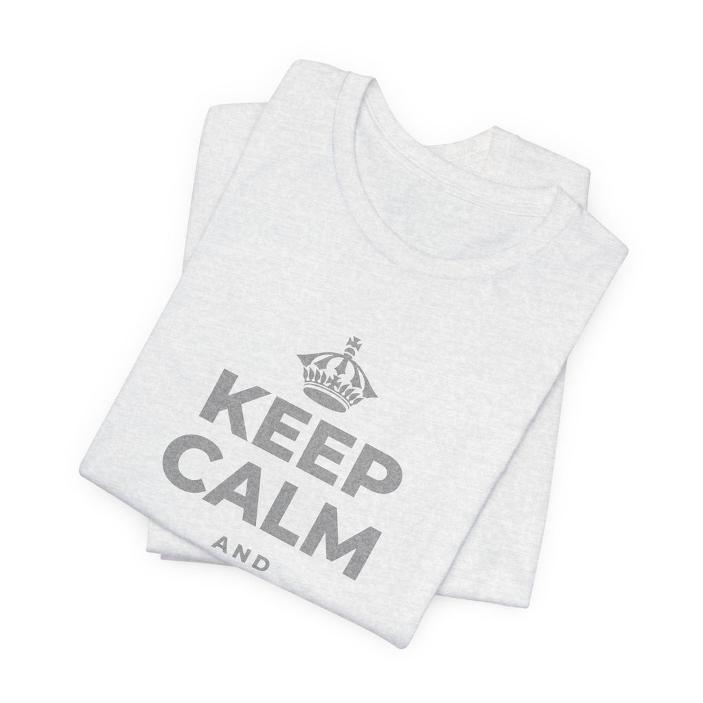 KEEP CALM AND START ANYWAY T-Shirt (Soft Cream–Heather Mauve)