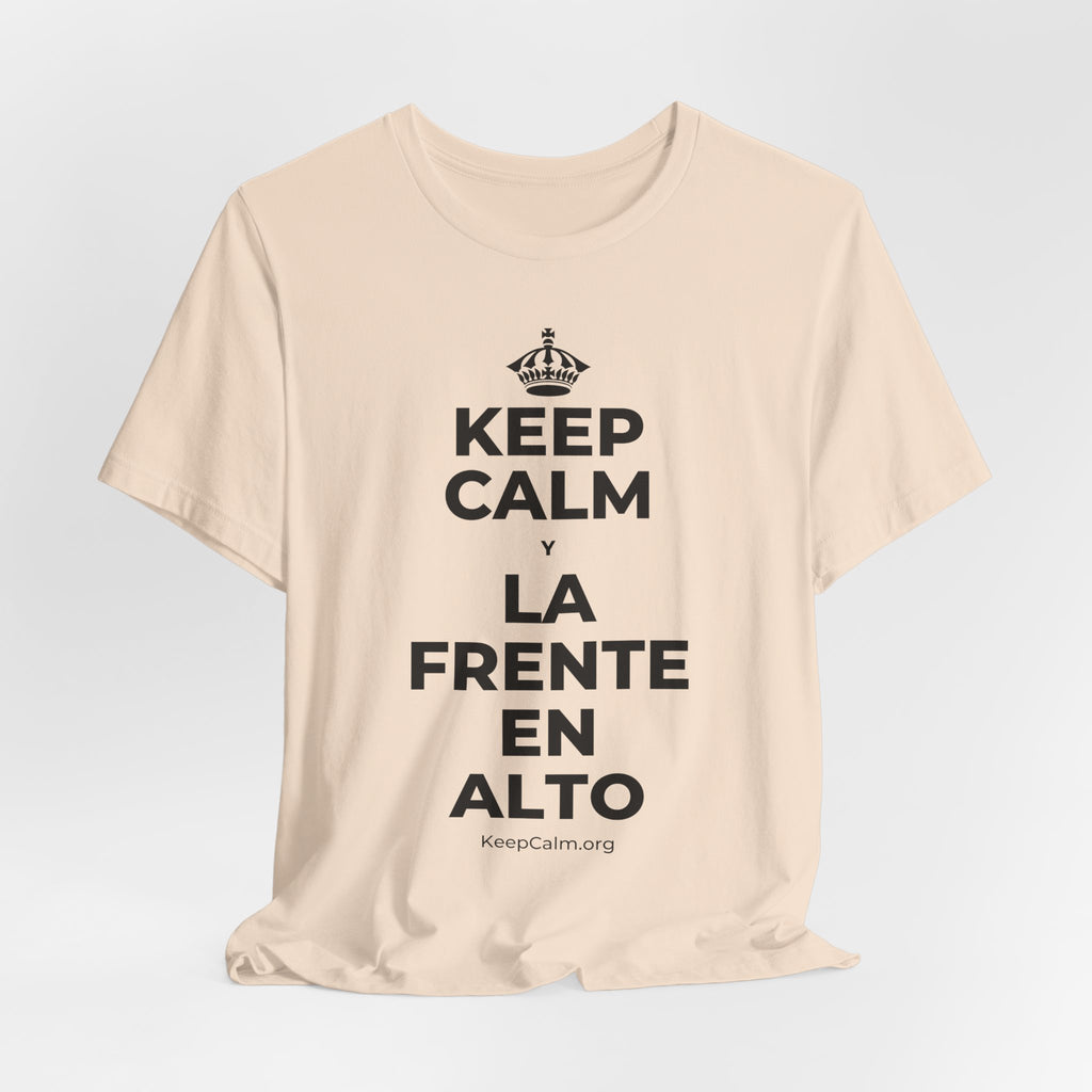 KEEP CALM Y LA FRENTE EN ALTO T-Shirt (Soft Cream–Heather Mauve)