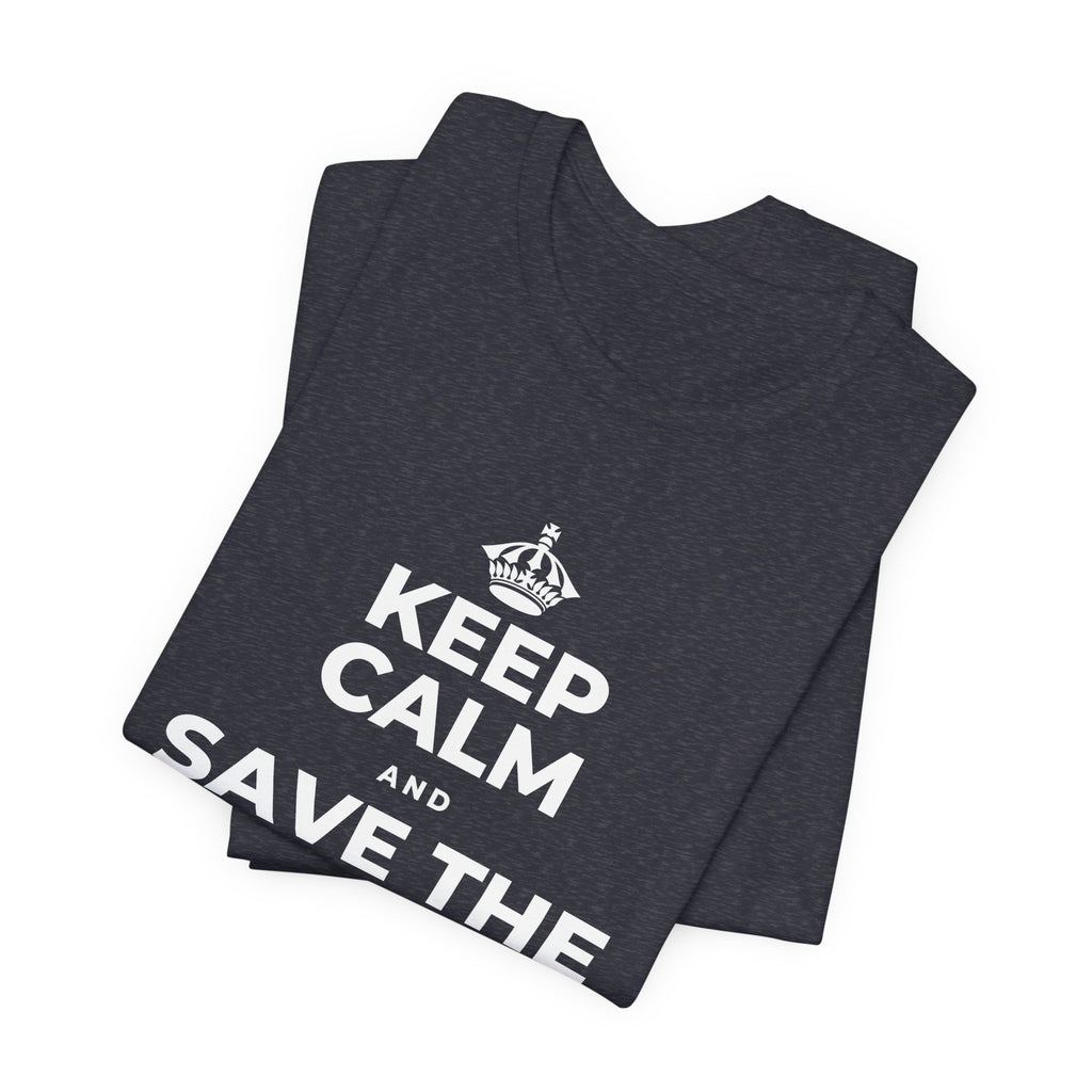 KEEP CALM AND SAVE THE DRAMA FOR YOUR 🦙 T-Shirt (White–Asphalt)