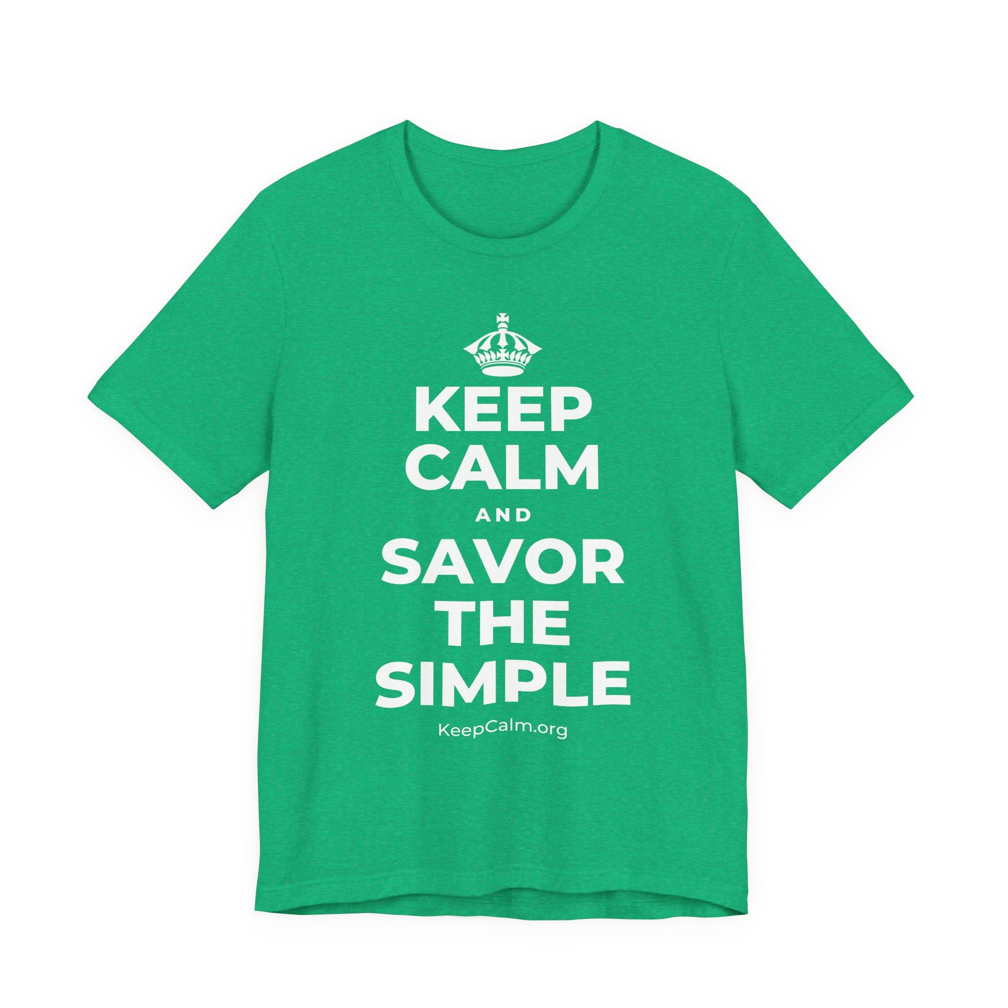 KEEP CALM AND SAVOR THE SIMPLE T-Shirt (Baby Blue–Silver)