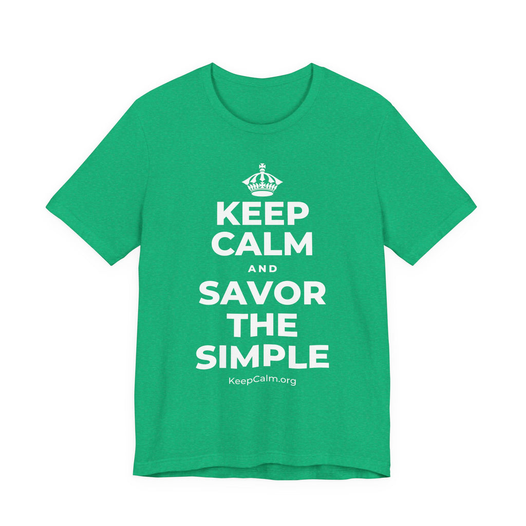 KEEP CALM AND SAVOR THE SIMPLE T-Shirt (Baby Blue–Silver)
