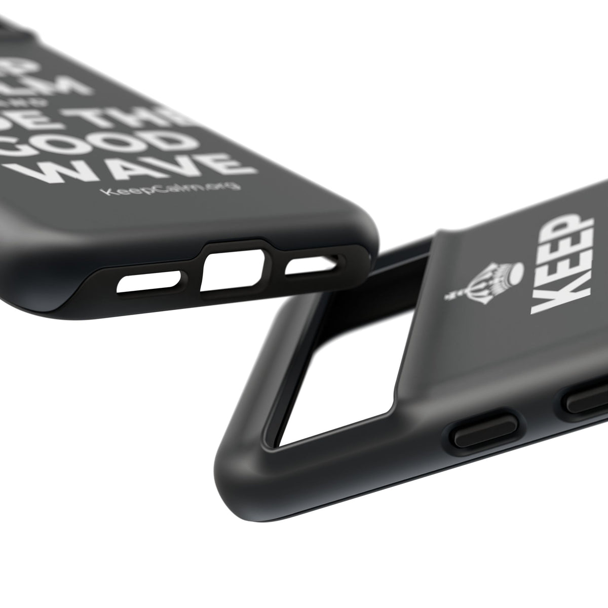 KEEP CALM AND RIDE THE GOOD WAVE Phone Case (Dark)