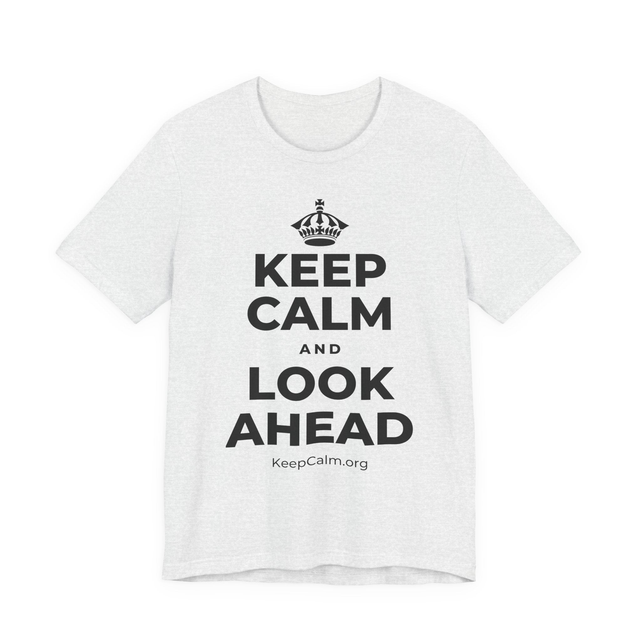 KEEP CALM AND LOOK AHEAD T-Shirt (Soft Cream–Heather Mauve)