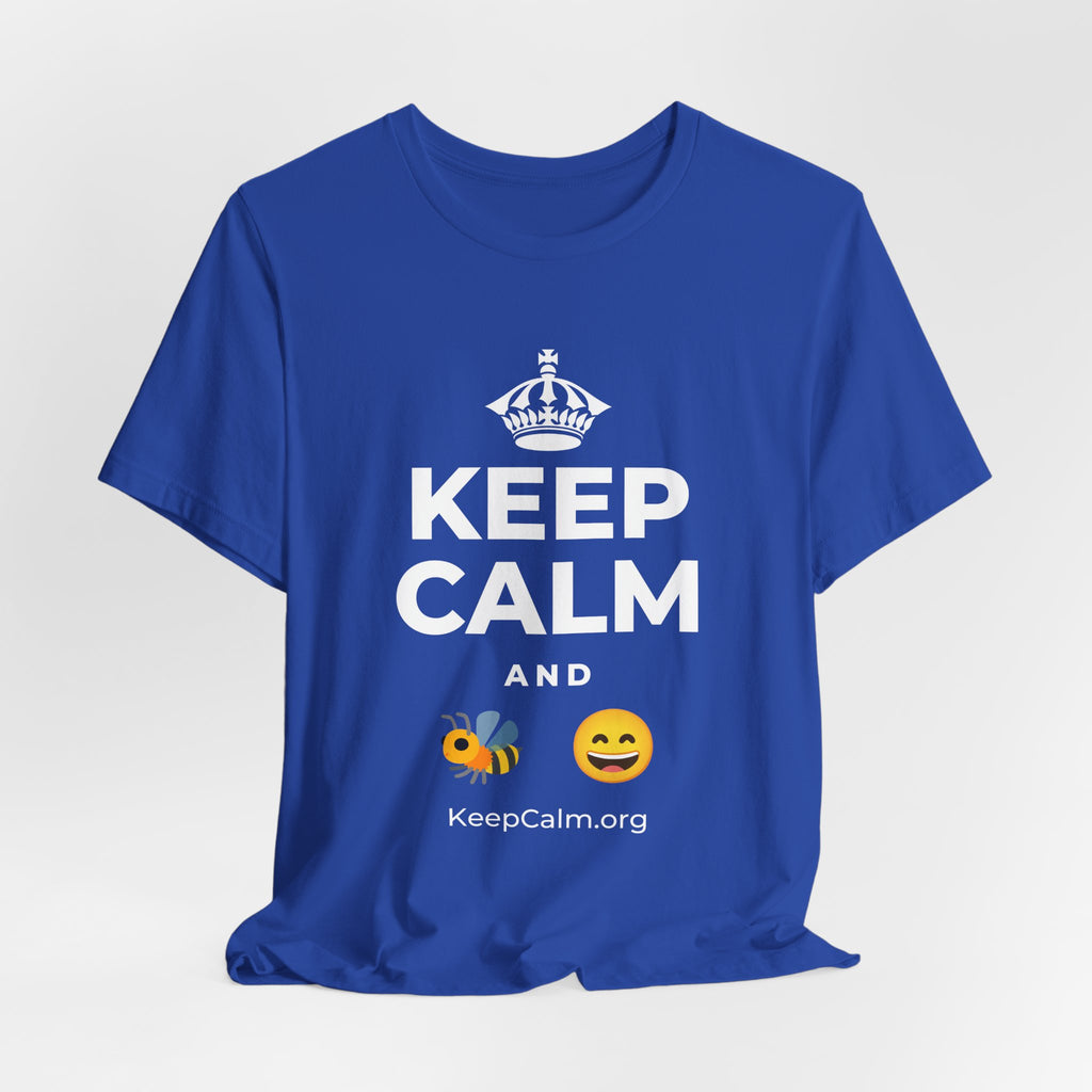 KEEP CALM AND 🐝 😄 T-Shirt (Soft Cream–Heather Mauve)