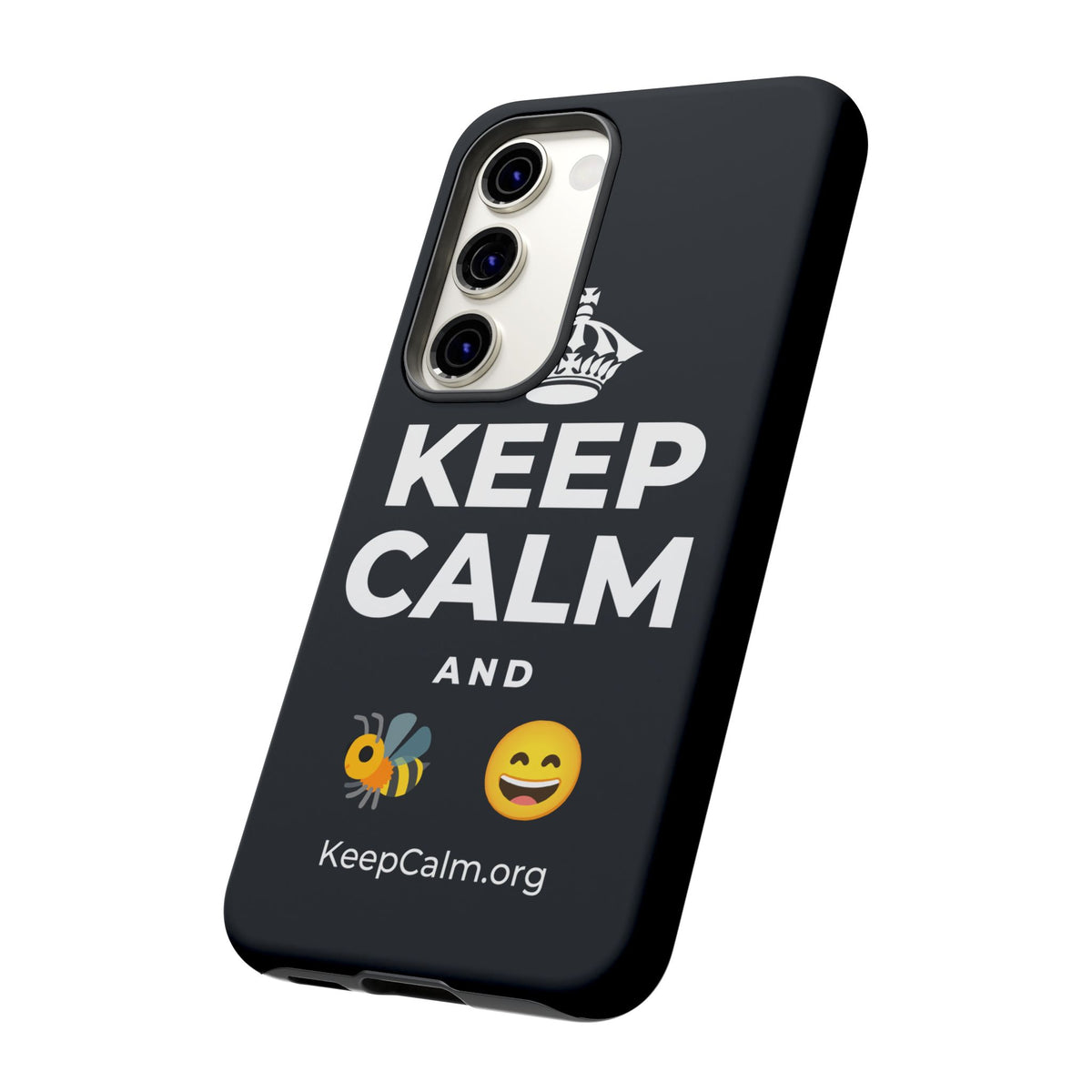 KEEP CALM AND 🐝 😄 Phone Case (Dark)