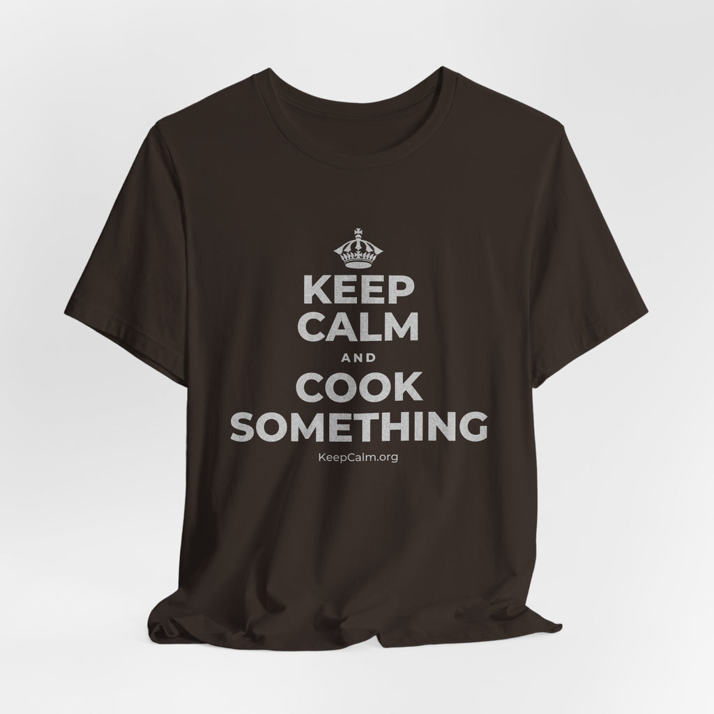KEEP CALM AND COOK SOMETHING T-Shirt (Soft Cream–Heather Mauve)