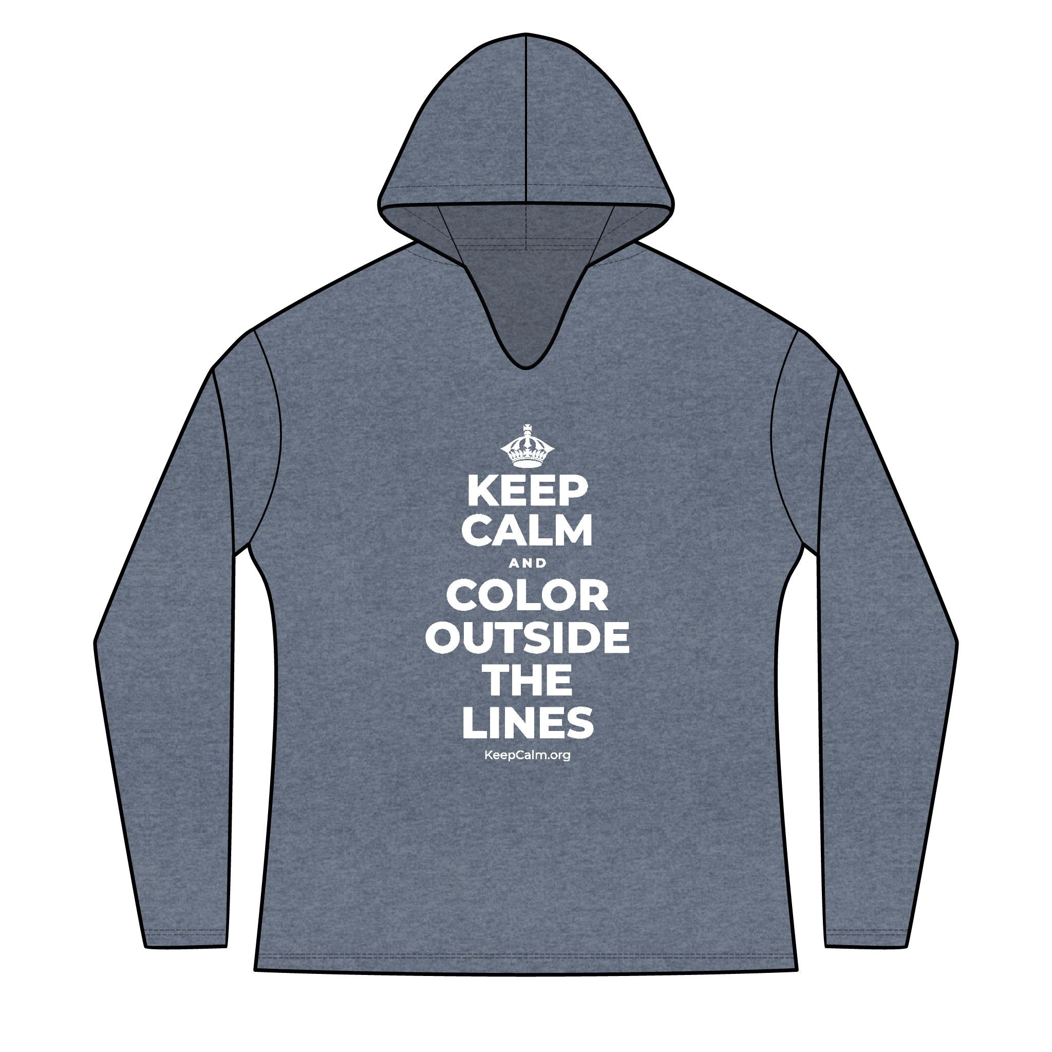 KEEP CALM AND COLOR OUTSIDE THE LINES Women's Long Sleeve Hoodie