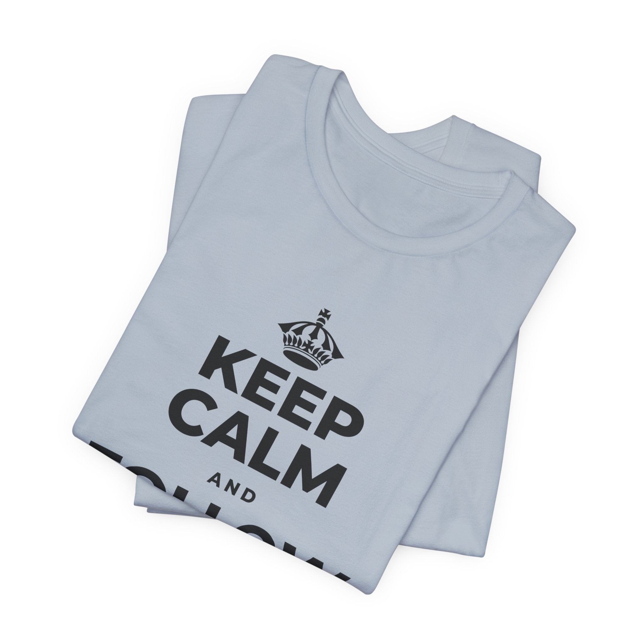 KEEP CALM AND FOLLOW YOUR HEART T-Shirt (White–Asphalt)