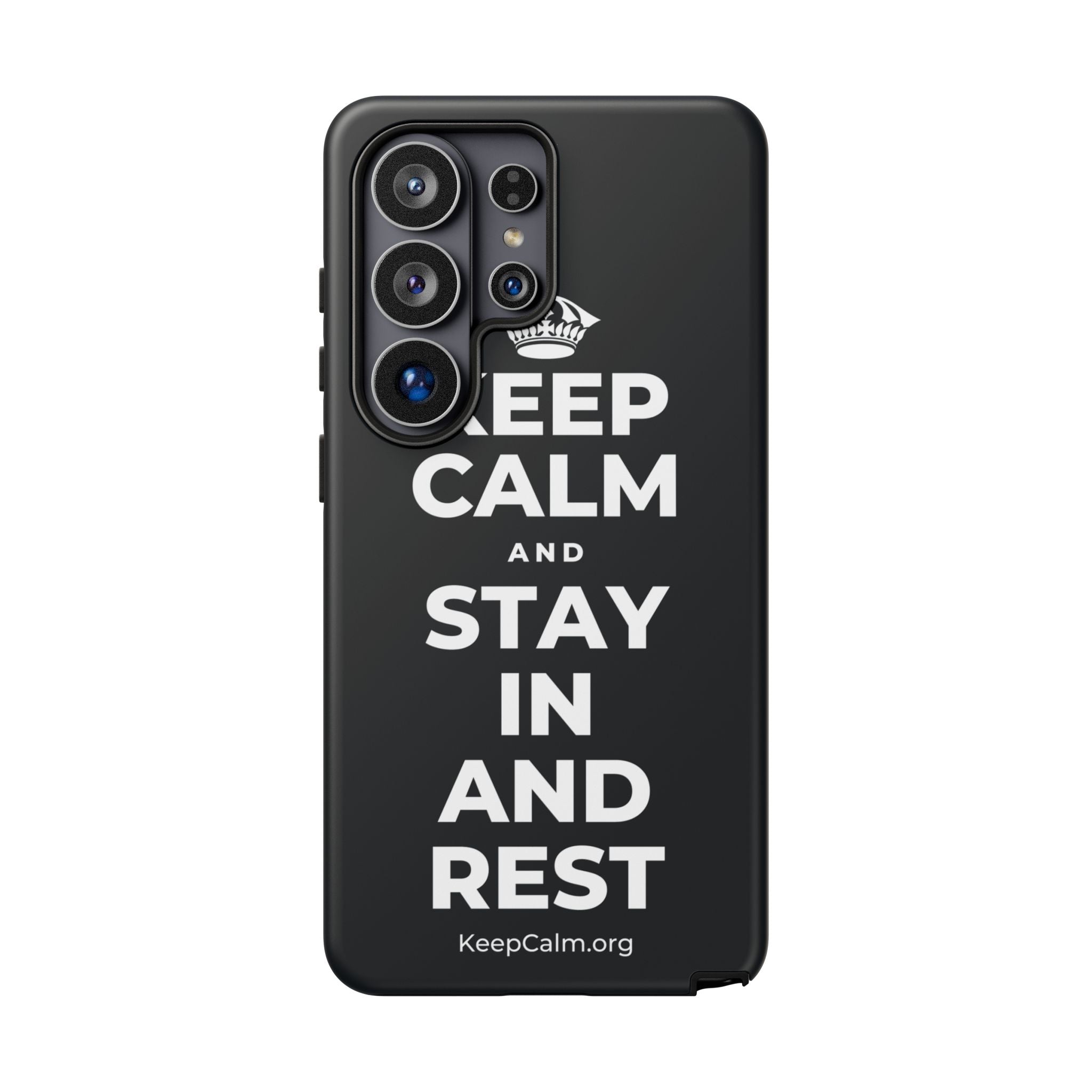 KEEP CALM AND STAY IN AND REST Phone Case (Dark)