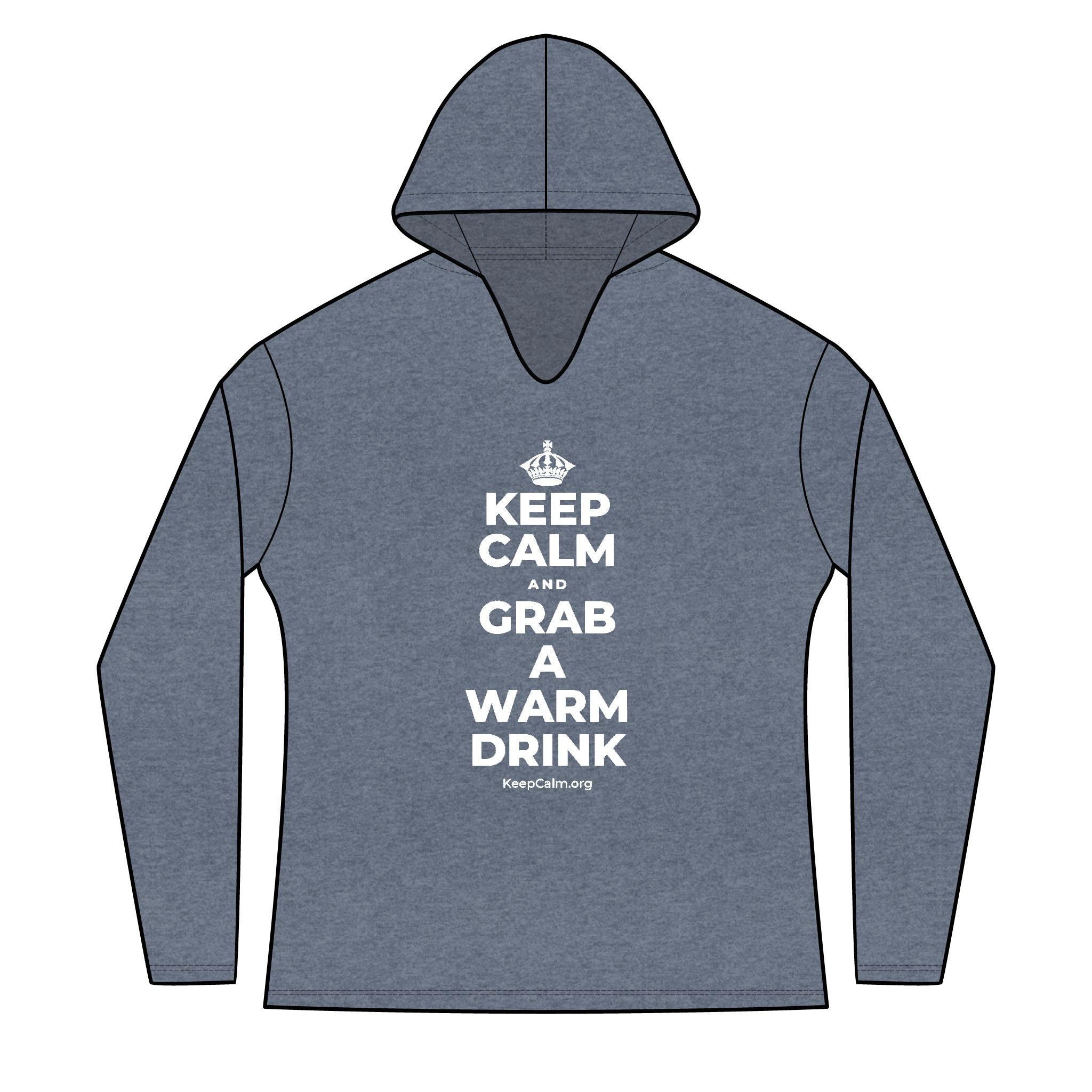 KEEP CALM AND GRAB A WARM DRINK Women's Long Sleeve Hoodie