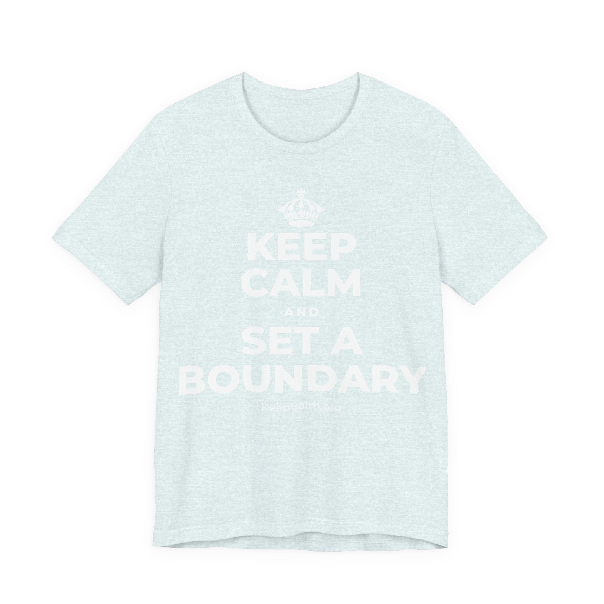 KEEP CALM AND SET A BOUNDARY T-Shirt (Soft Cream–Heather Mauve)