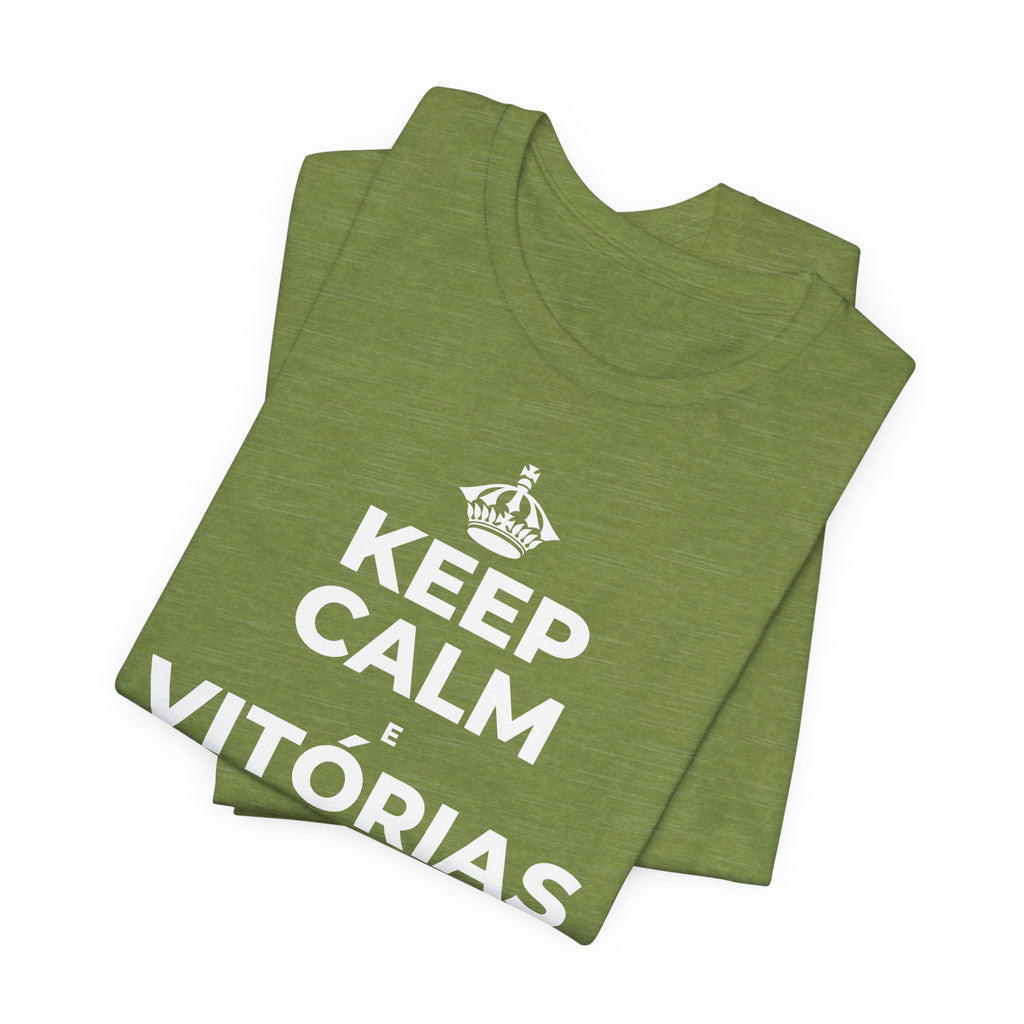 KEEP CALM E VITÓRIAS PEQUENAS, SEMANA GRANDE T-Shirt (Baby Blue–Silver)