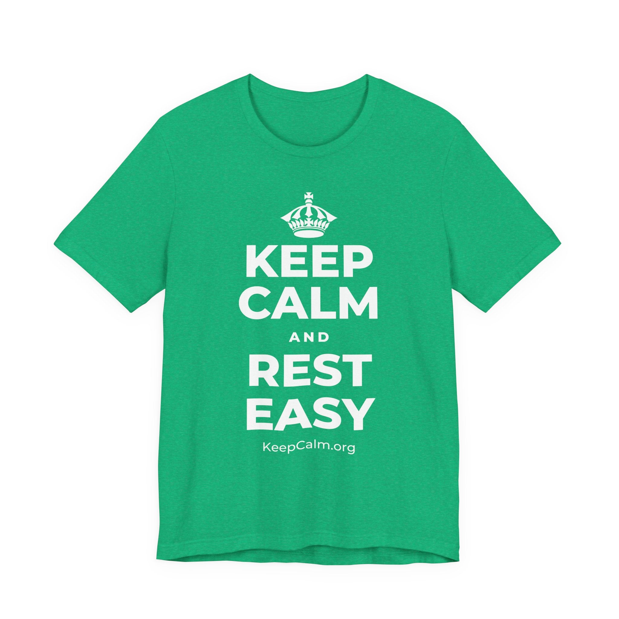 KEEP CALM AND REST EASY T-Shirt (Baby Blue–Silver)