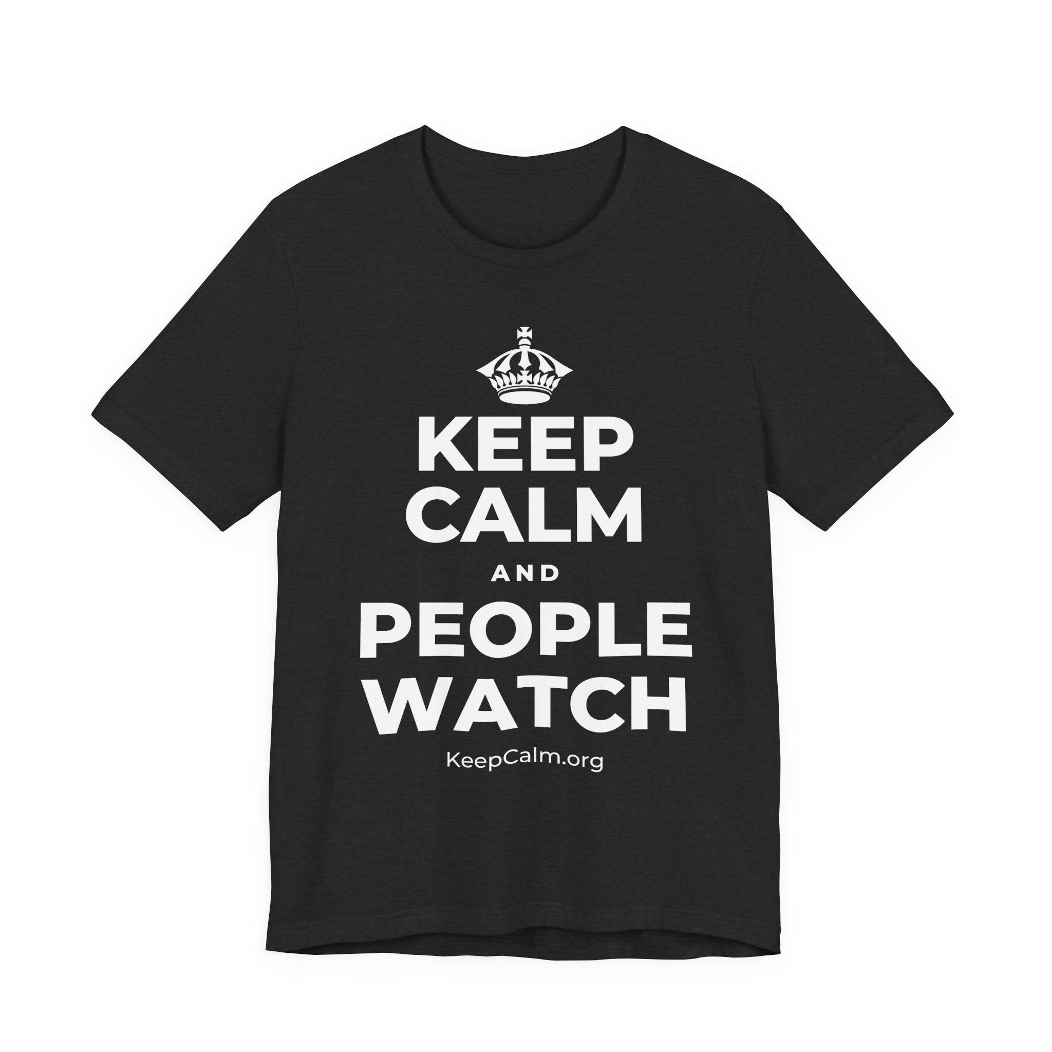 KEEP CALM AND PEOPLE WATCH T-Shirt (Soft Cream–Heather Mauve)
