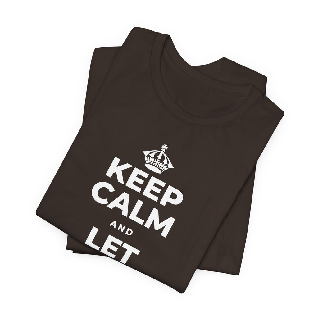 KEEP CALM AND LET YOURSELF SLOW DOWN T-Shirt (Soft Cream–Heather Mauve)