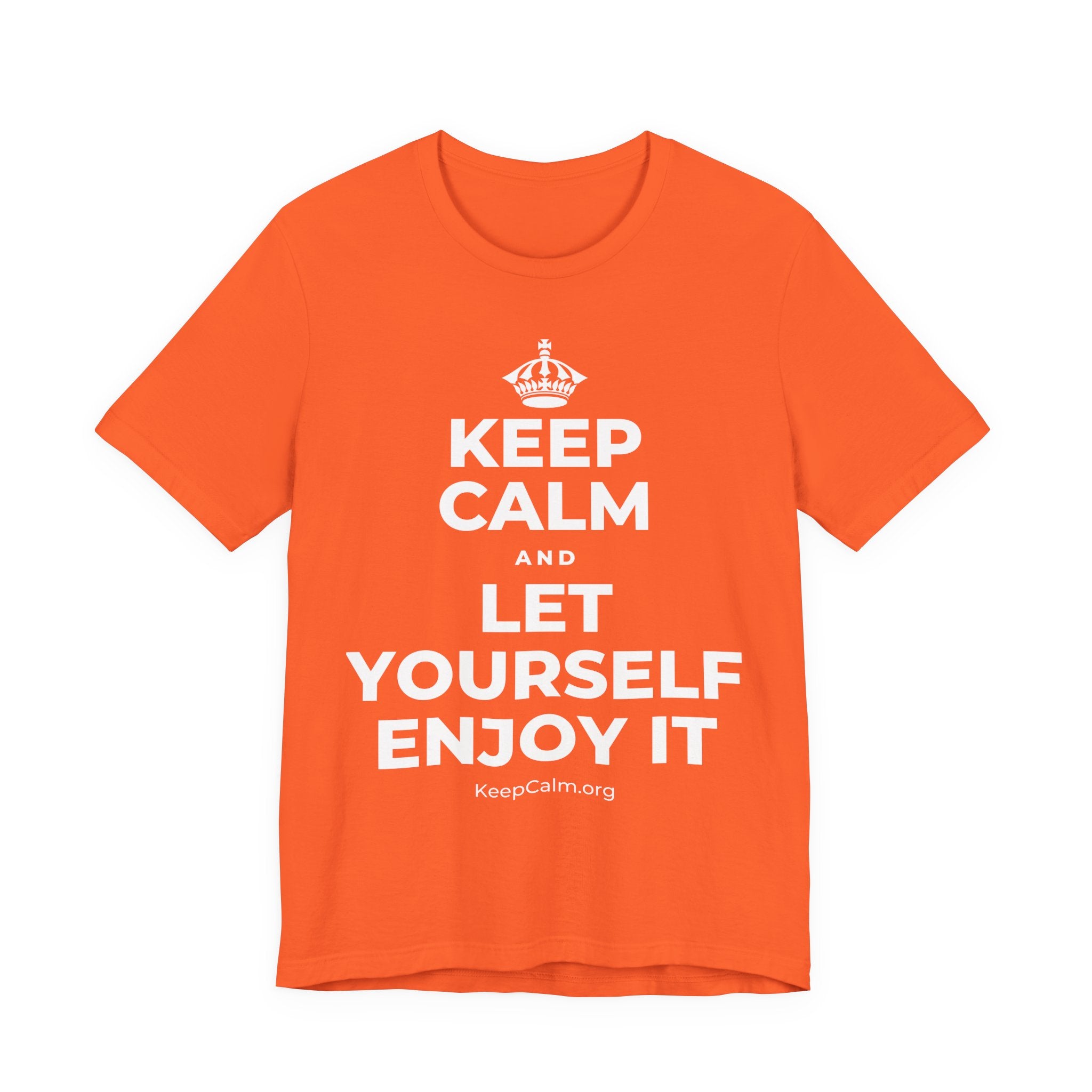 KEEP CALM AND LET YOURSELF ENJOY IT T-Shirt (Baby Blue–Silver)