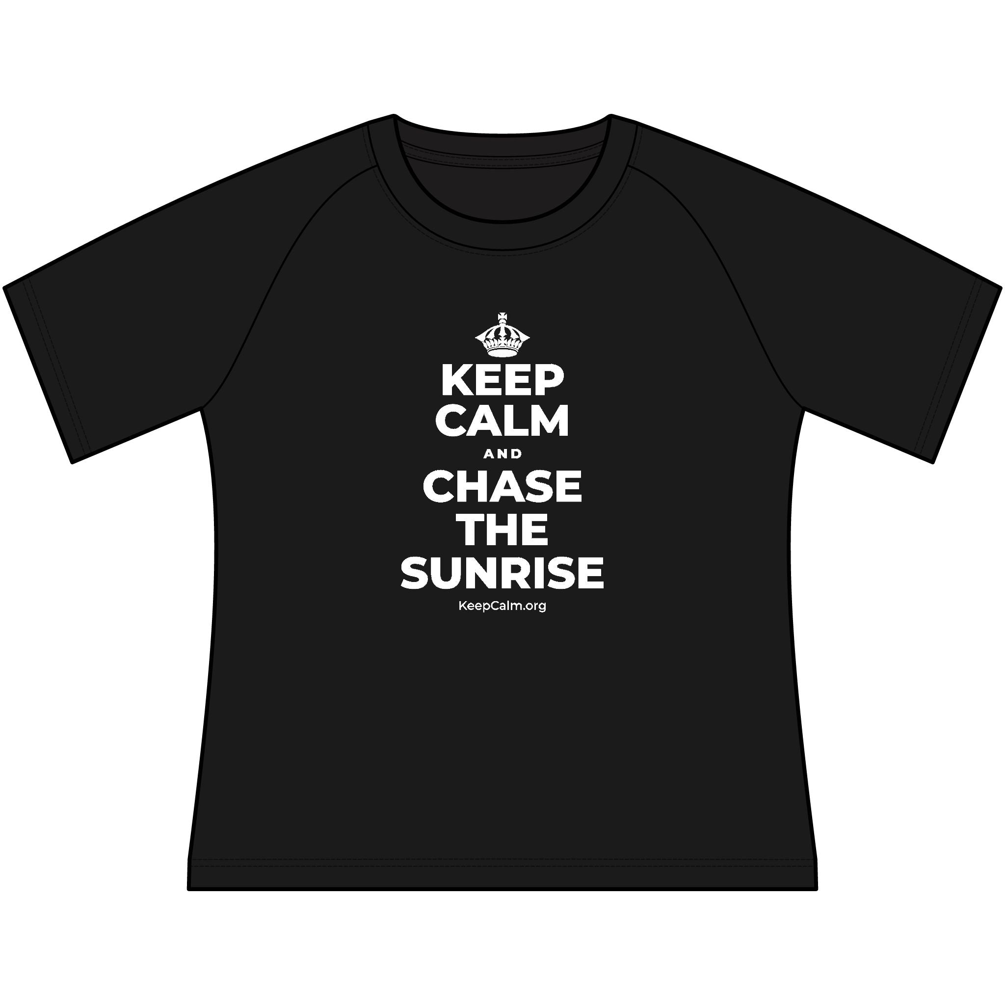 KEEP CALM AND CHASE THE SUNRISE Women's Raglan Tee