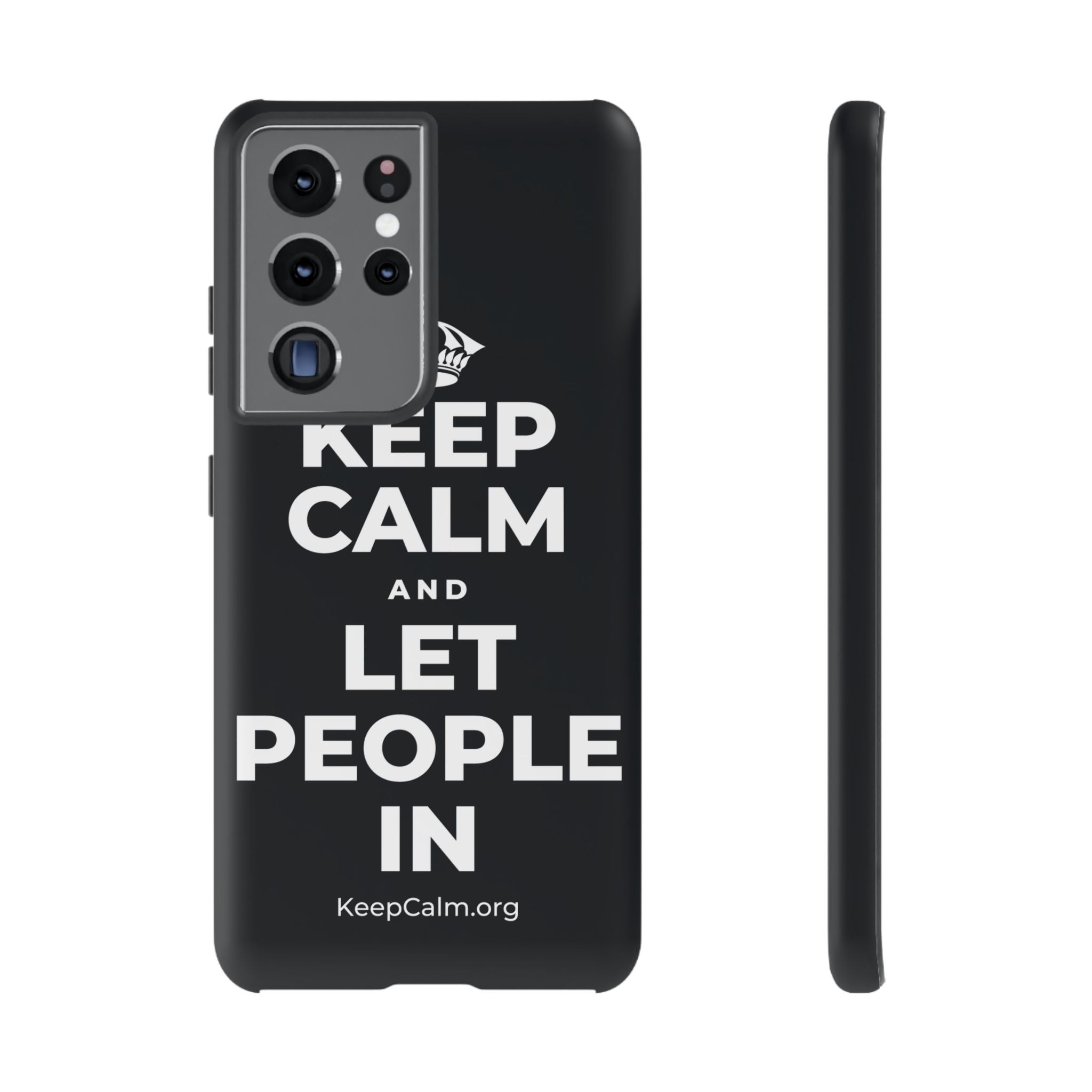 KEEP CALM AND LET PEOPLE IN Phone Case (Dark)