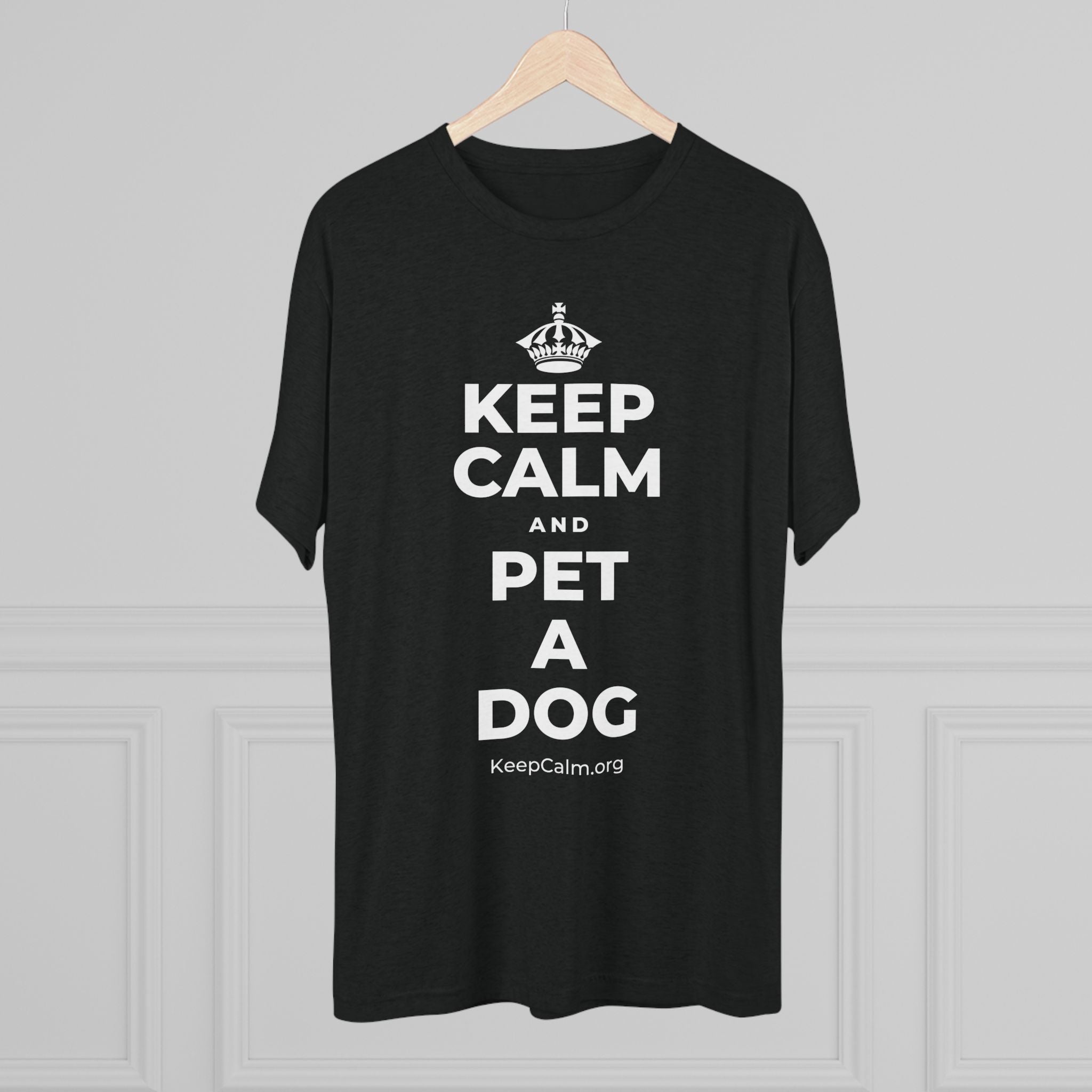 KEEP CALM AND PET A DOG Tri-Blend Tee