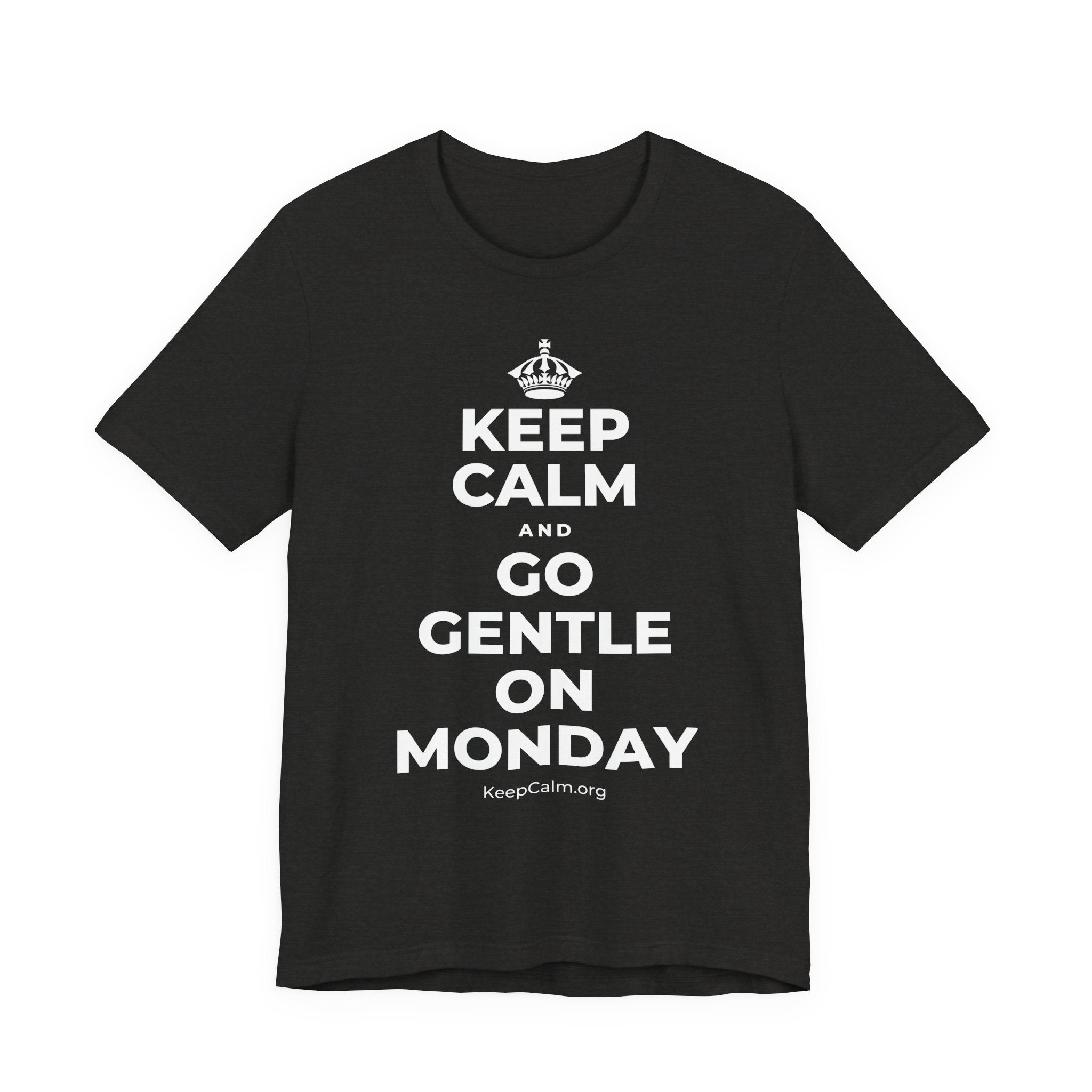 KEEP CALM AND GO GENTLE ON MONDAY T-Shirt (Soft Cream–Heather Mauve)