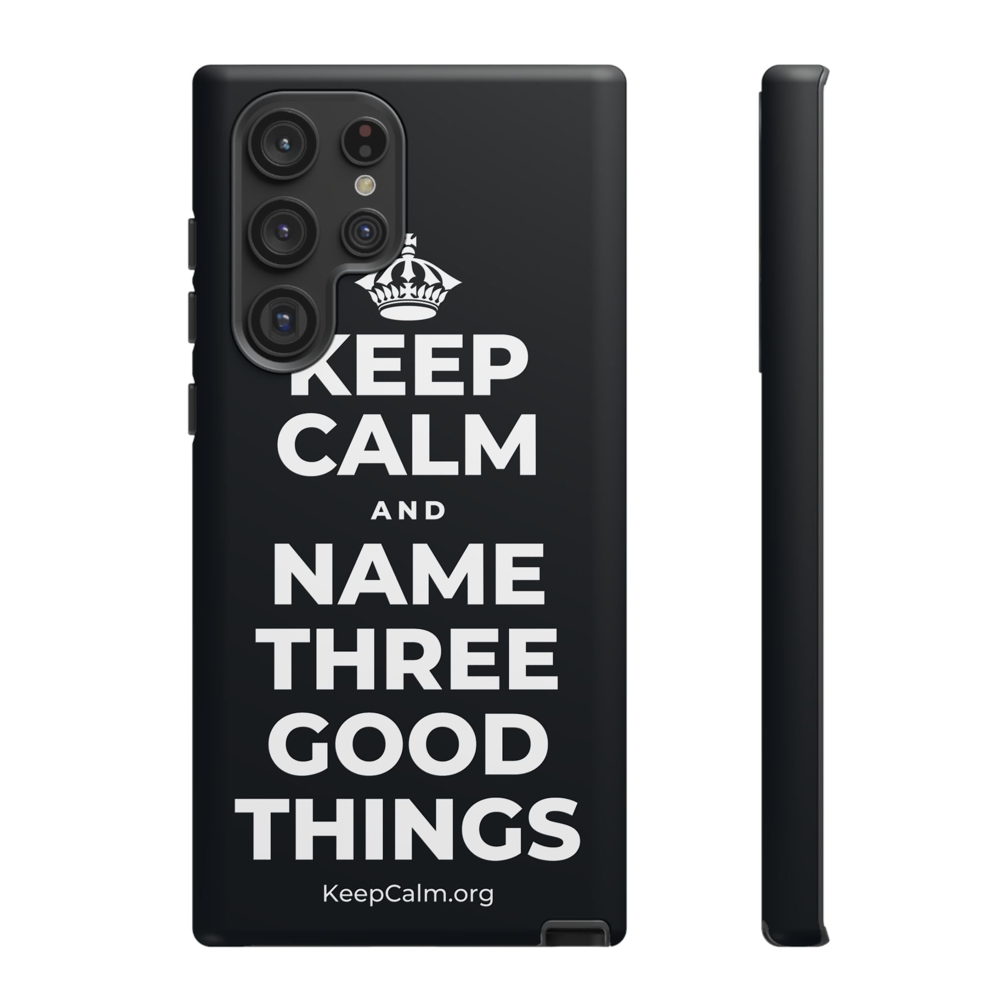 KEEP CALM AND NAME THREE GOOD THINGS Phone Case (Dark)