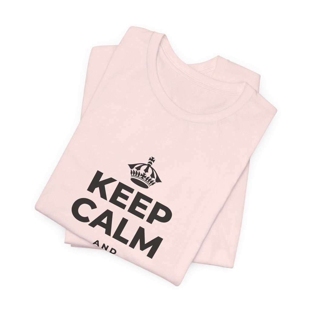 KEEP CALM AND TAKE THE LEAP T-Shirt (Soft Cream–Heather Mauve)