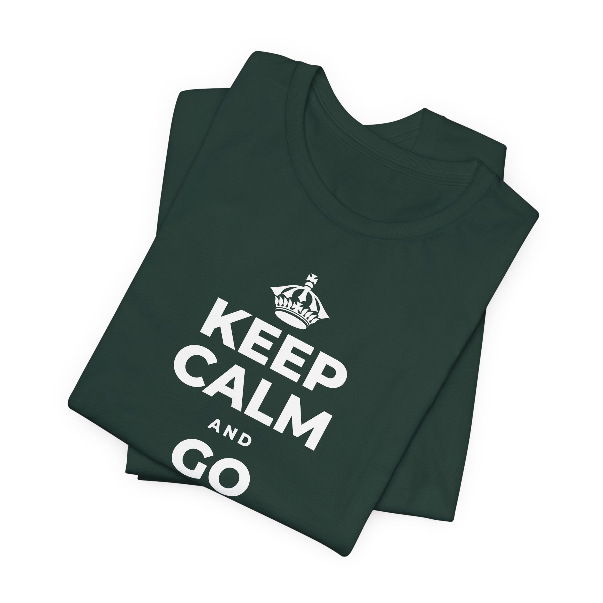 KEEP CALM AND GO AT YOUR PACE T-Shirt (White–Asphalt)