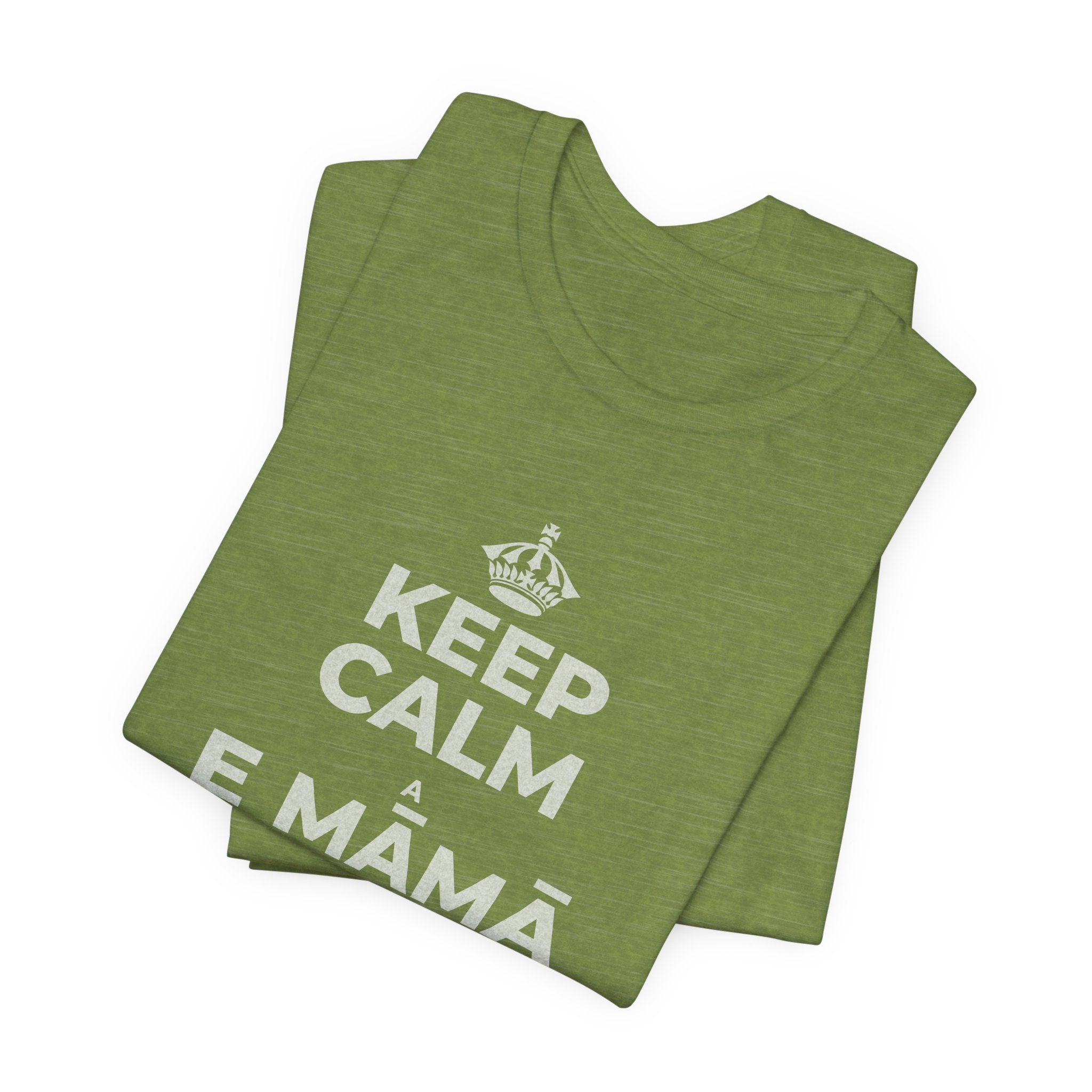 KEEP CALM A E MĀMĀ MA NĀ PAHUHOPU T-Shirt (Baby Blue–Silver)