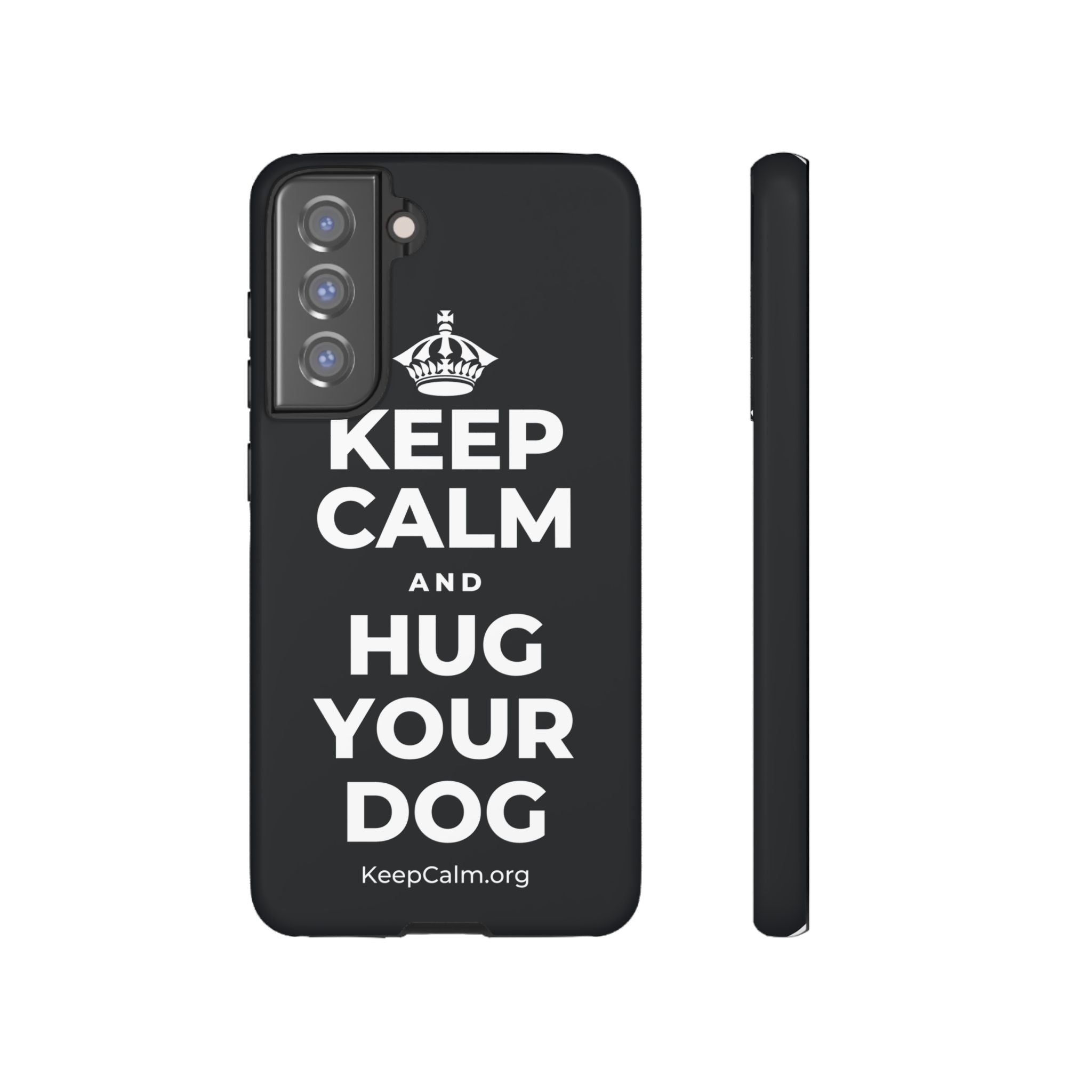 KEEP CALM AND HUG YOUR DOG Phone Case (Dark)