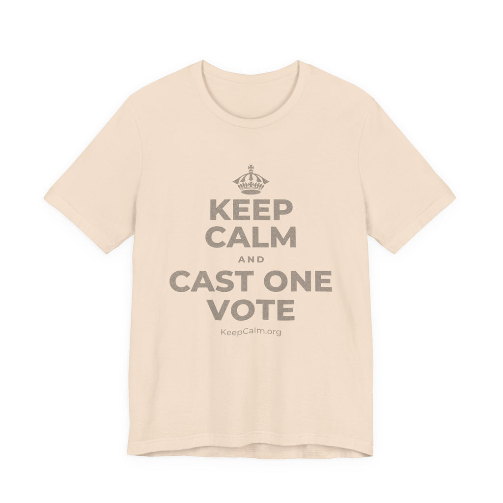 KEEP CALM AND CAST ONE VOTE T-Shirt (Soft Cream–Heather Mauve)