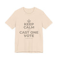 KEEP CALM AND CAST ONE VOTE T-Shirt (Soft Cream–Heather Mauve)