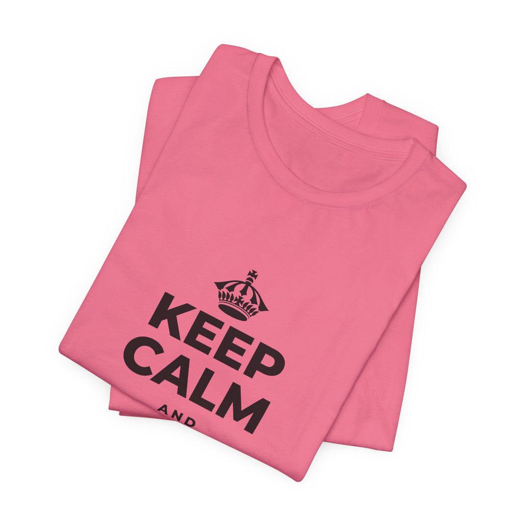 KEEP CALM AND HIGH FIVE SOMEONE T-Shirt (Military Green–Autumn)