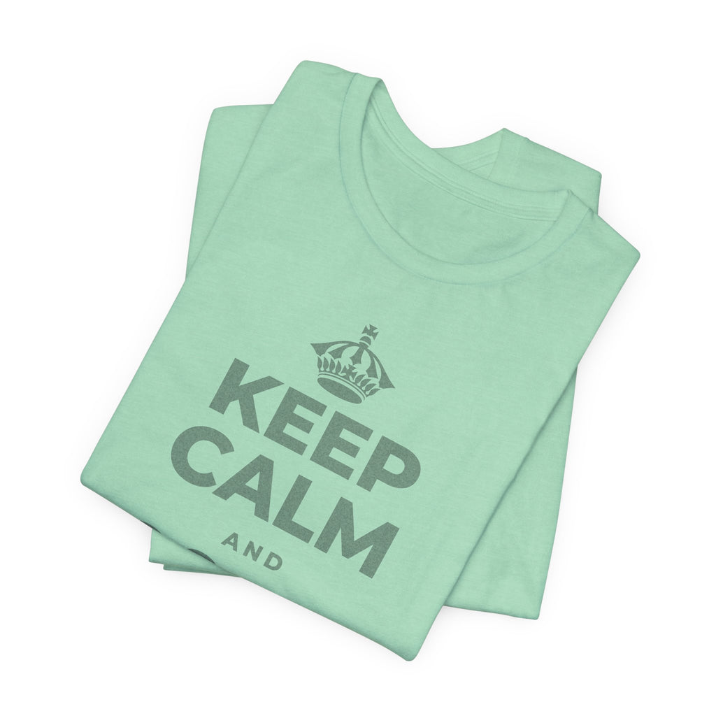KEEP CALM AND জিনিসগুলো ঝরে যেতে দাও T-Shirt (Baby Blue–Silver)