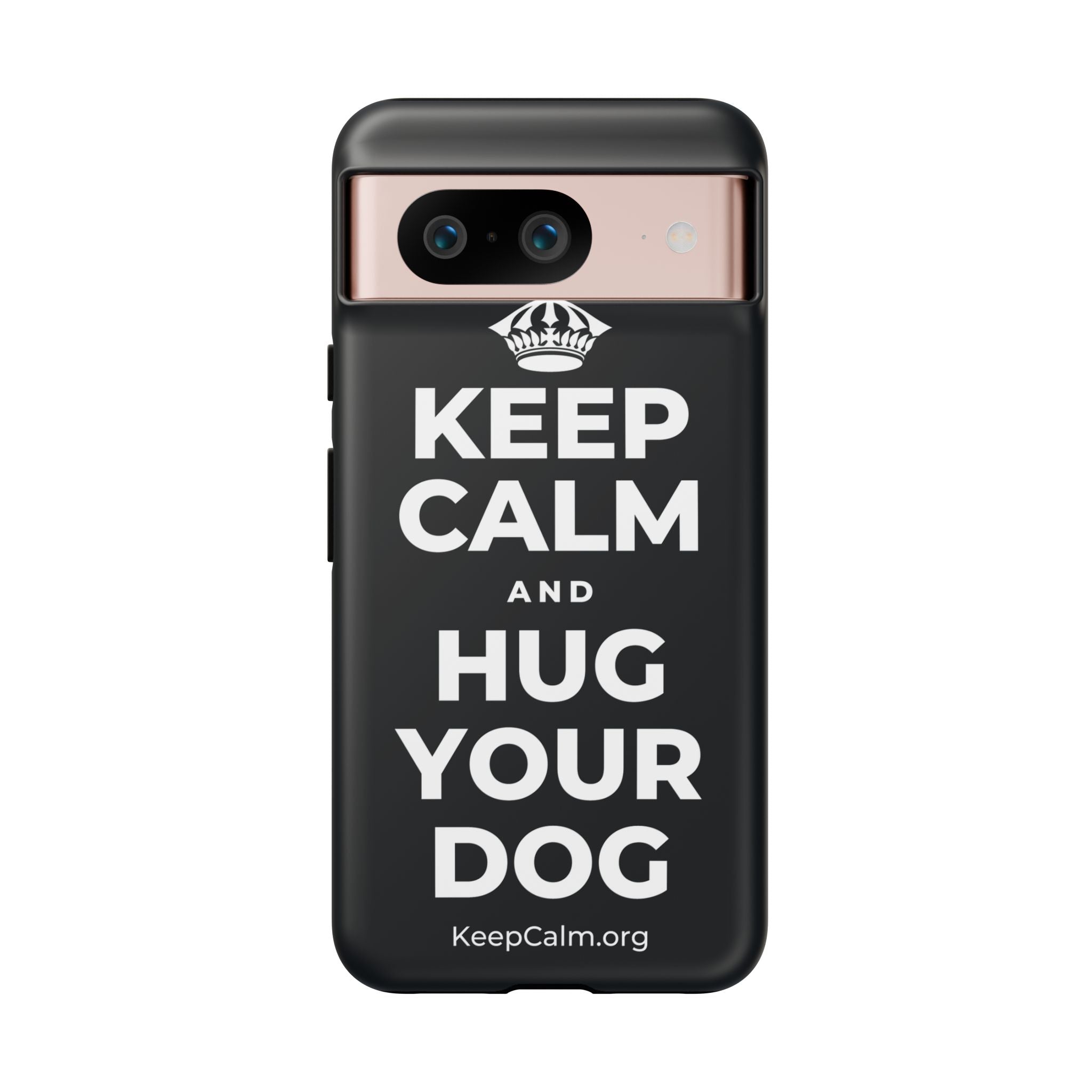KEEP CALM AND HUG YOUR DOG Phone Case (Dark)