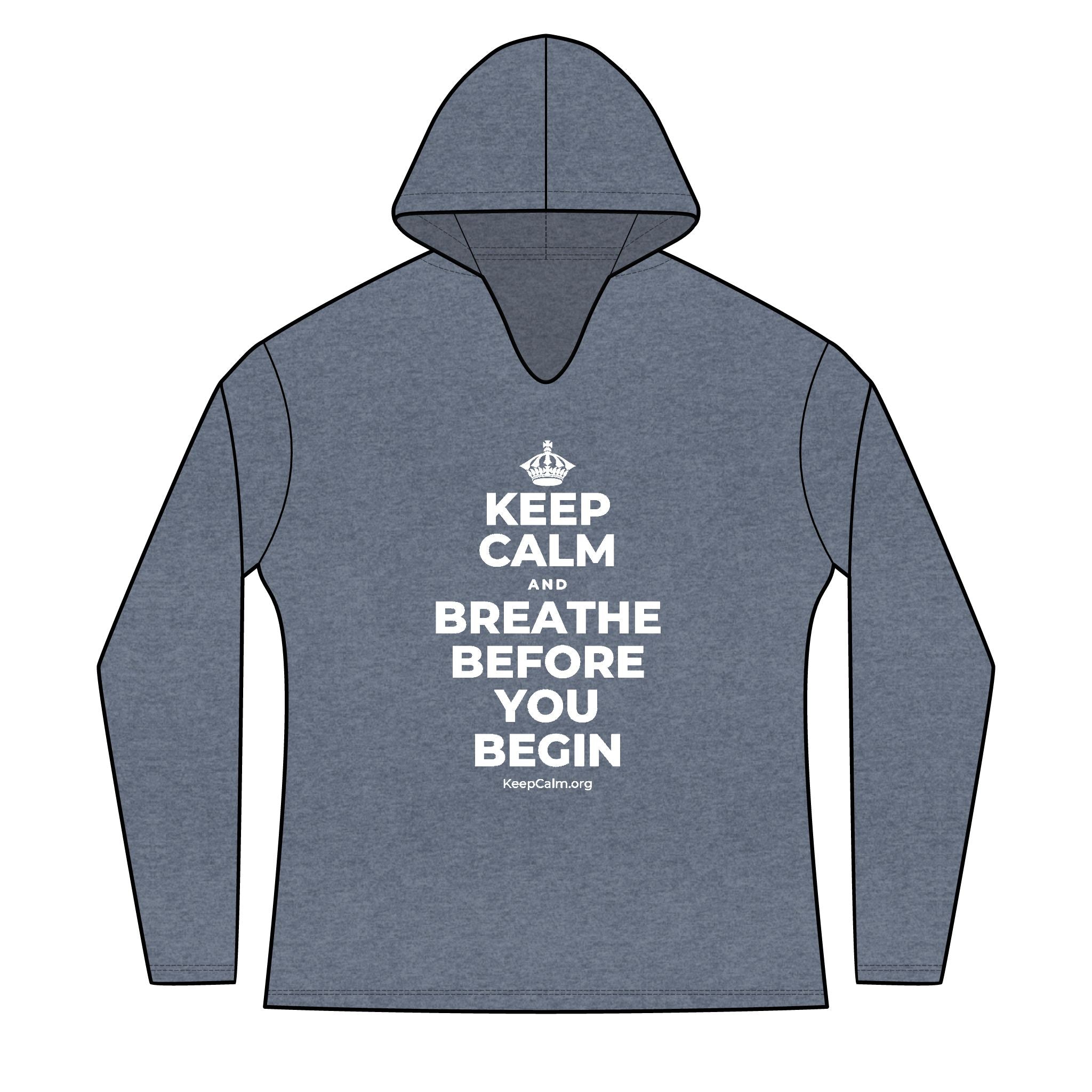KEEP CALM AND BREATHE BEFORE YOU BEGIN Women's Long Sleeve Hoodie