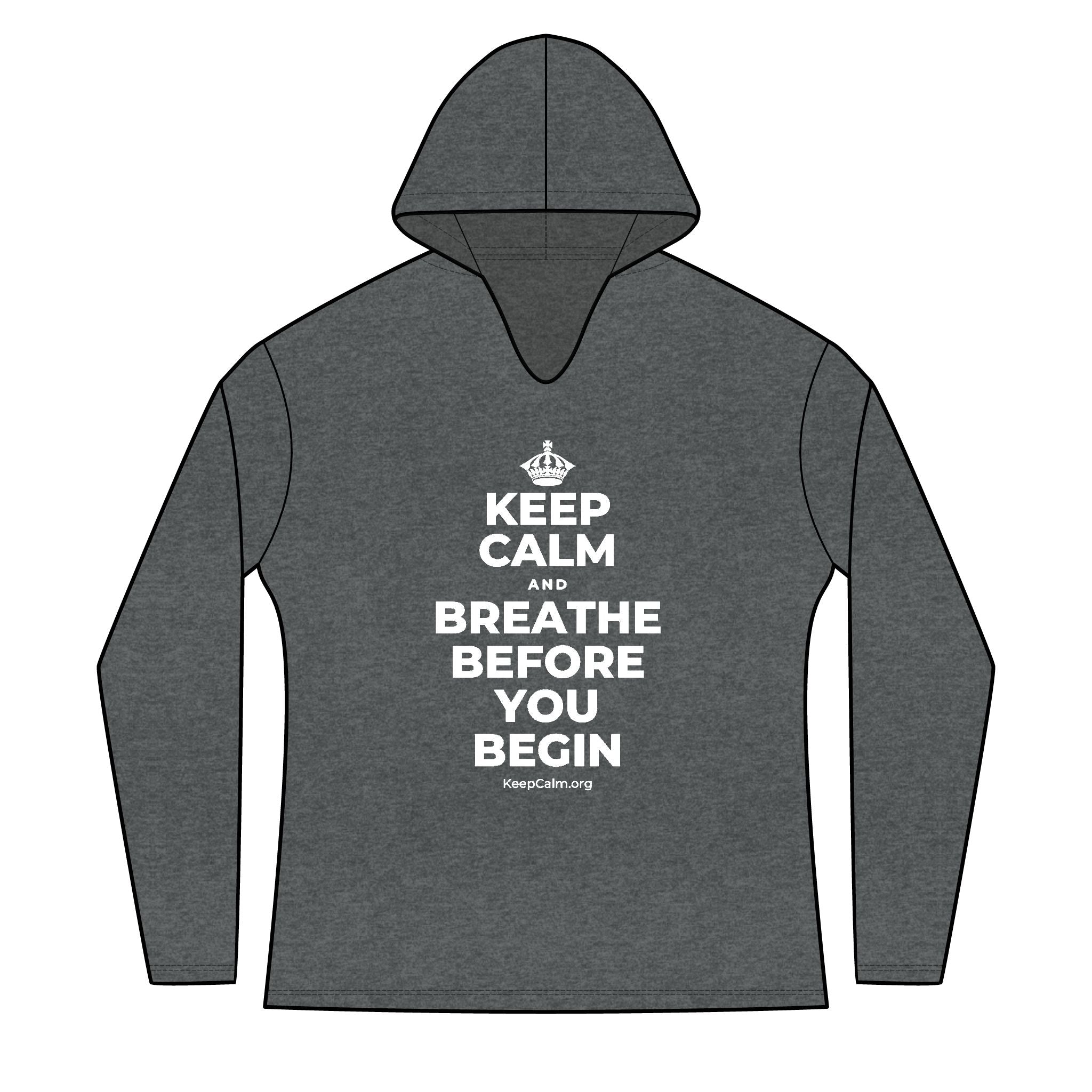 KEEP CALM AND BREATHE BEFORE YOU BEGIN Women's Long Sleeve Hoodie