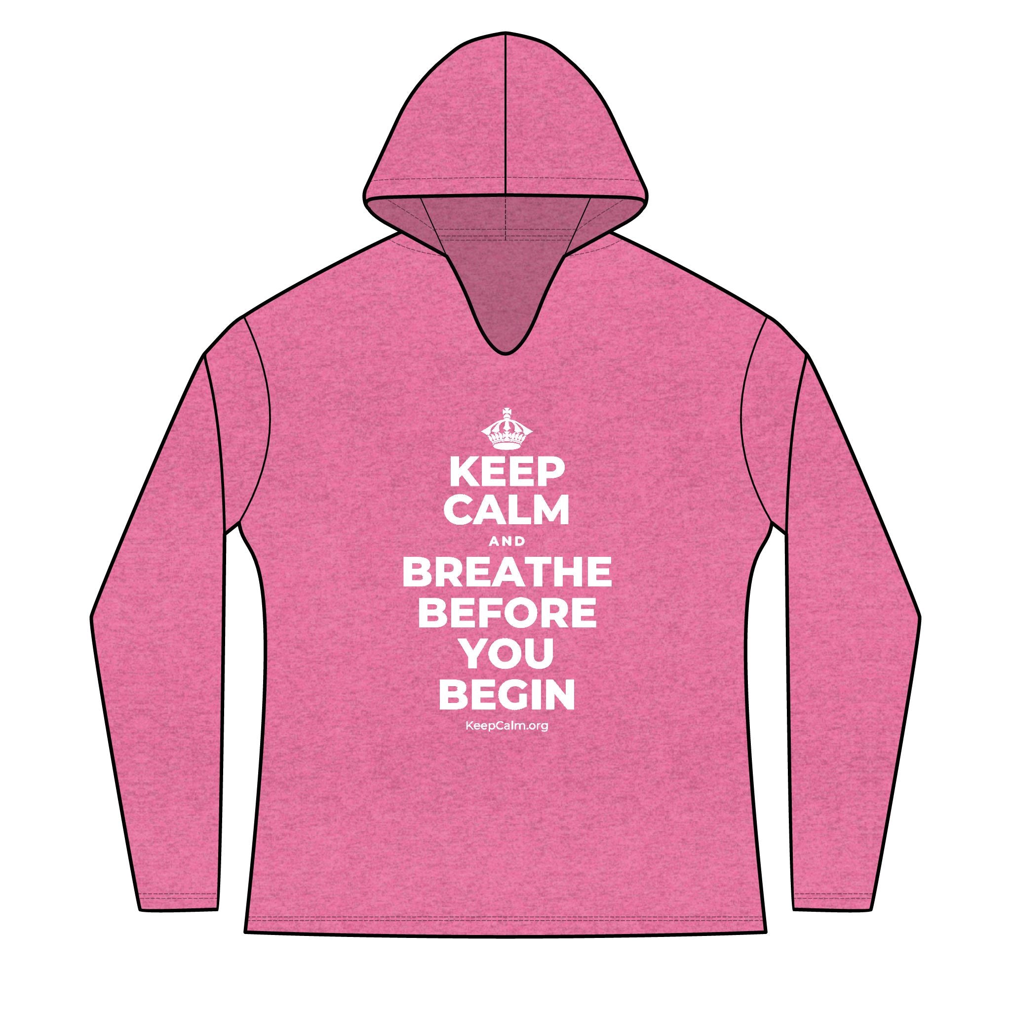 KEEP CALM AND BREATHE BEFORE YOU BEGIN Women's Long Sleeve Hoodie
