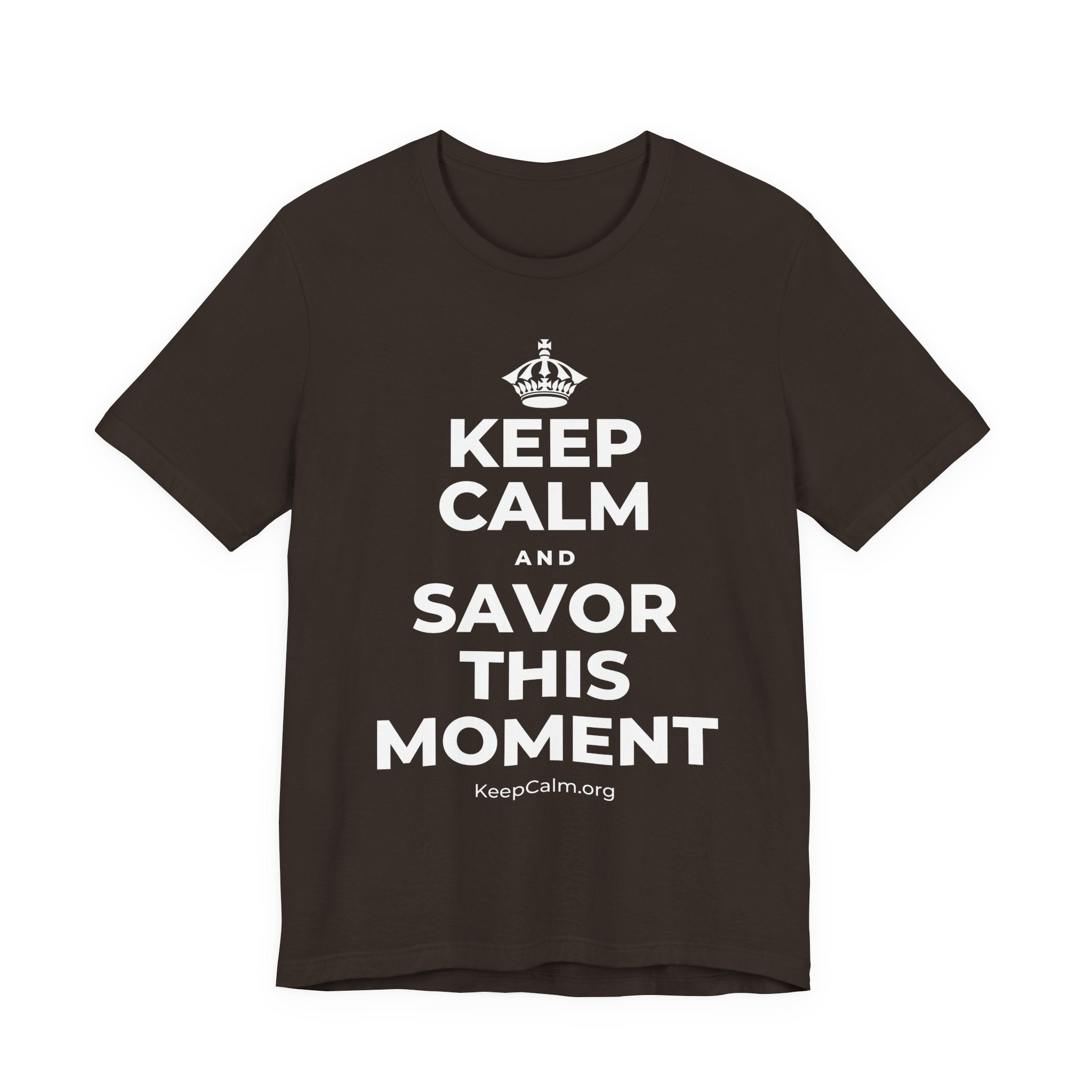 KEEP CALM AND SAVOR THIS MOMENT T-Shirt (Soft Cream–Heather Mauve)