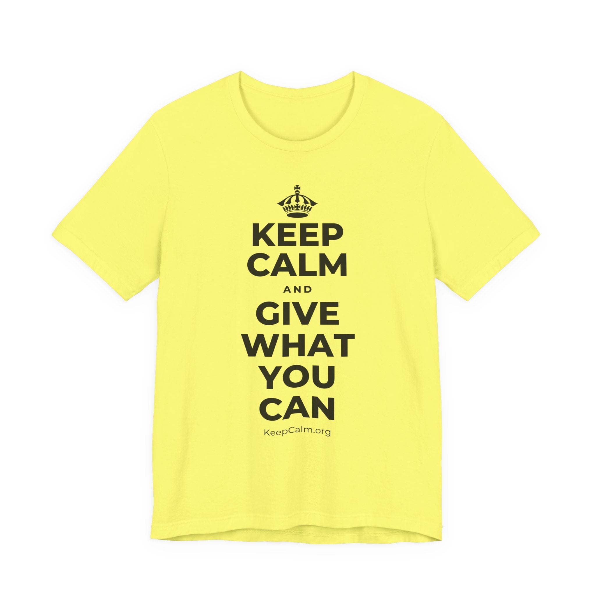 KEEP CALM AND GIVE WHAT YOU CAN T-Shirt (Soft Cream–Heather Mauve)