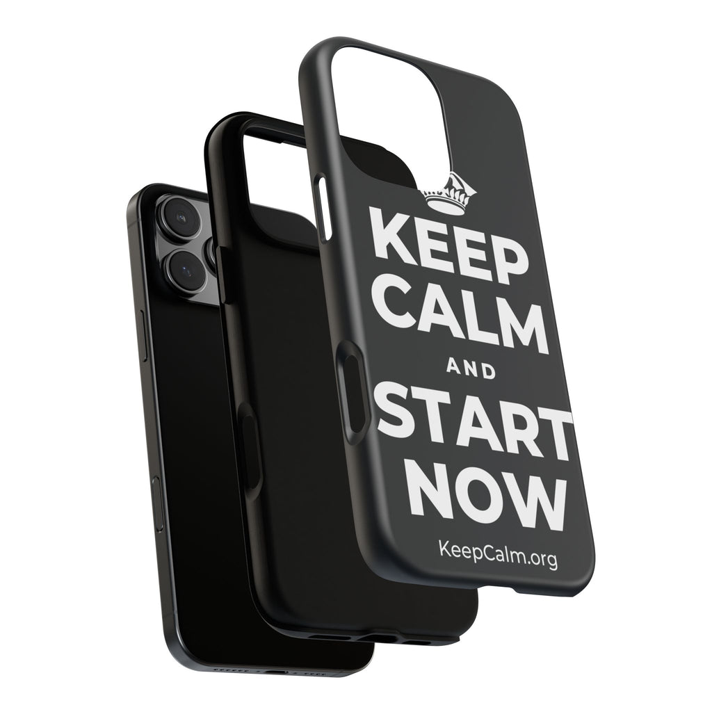 KEEP CALM AND START NOW Phone Case (Dark)