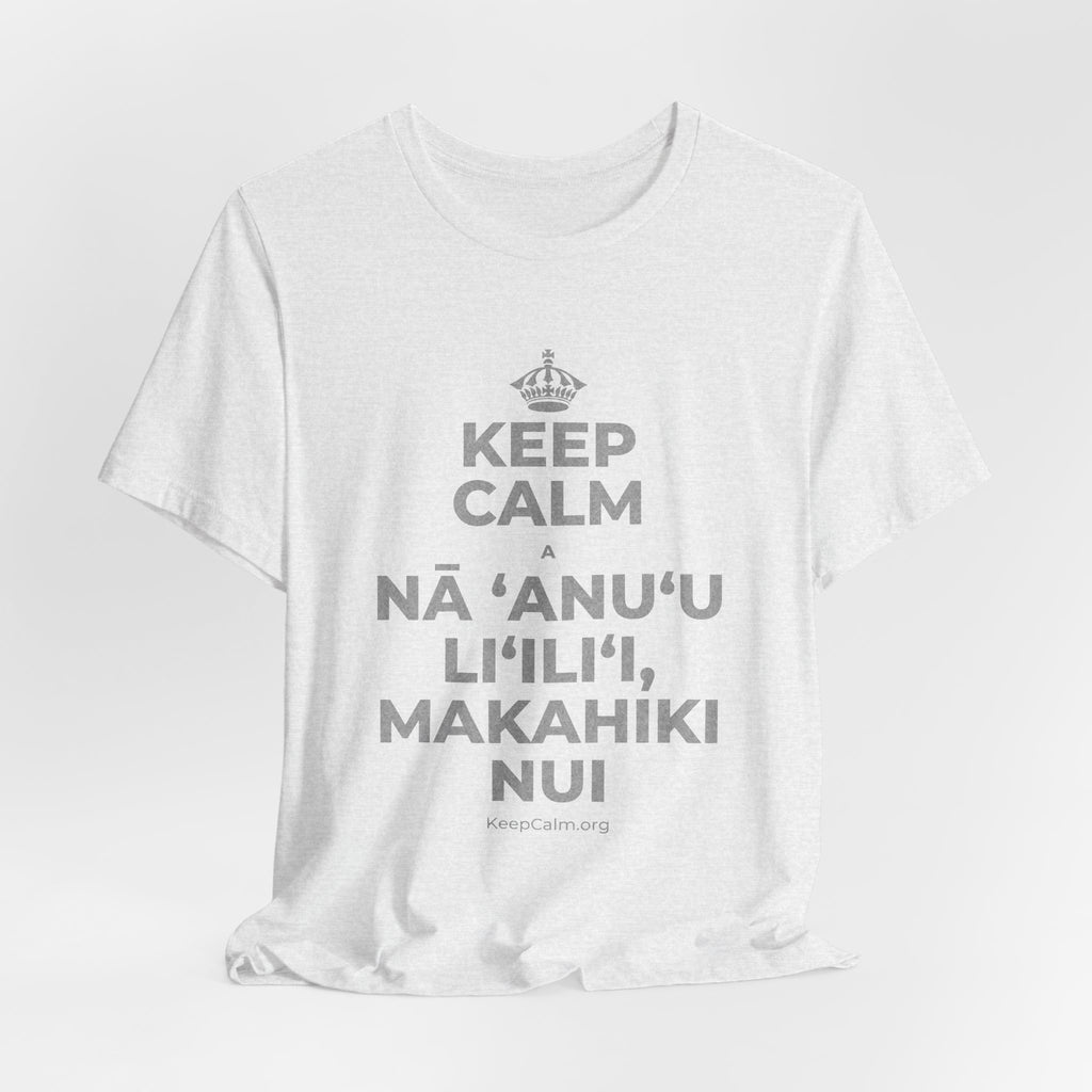 KEEP CALM A NĀ ʻANUʻU LIʻILIʻI, MAKAHIKI NUI T-Shirt (Soft Cream–Heather Mauve)